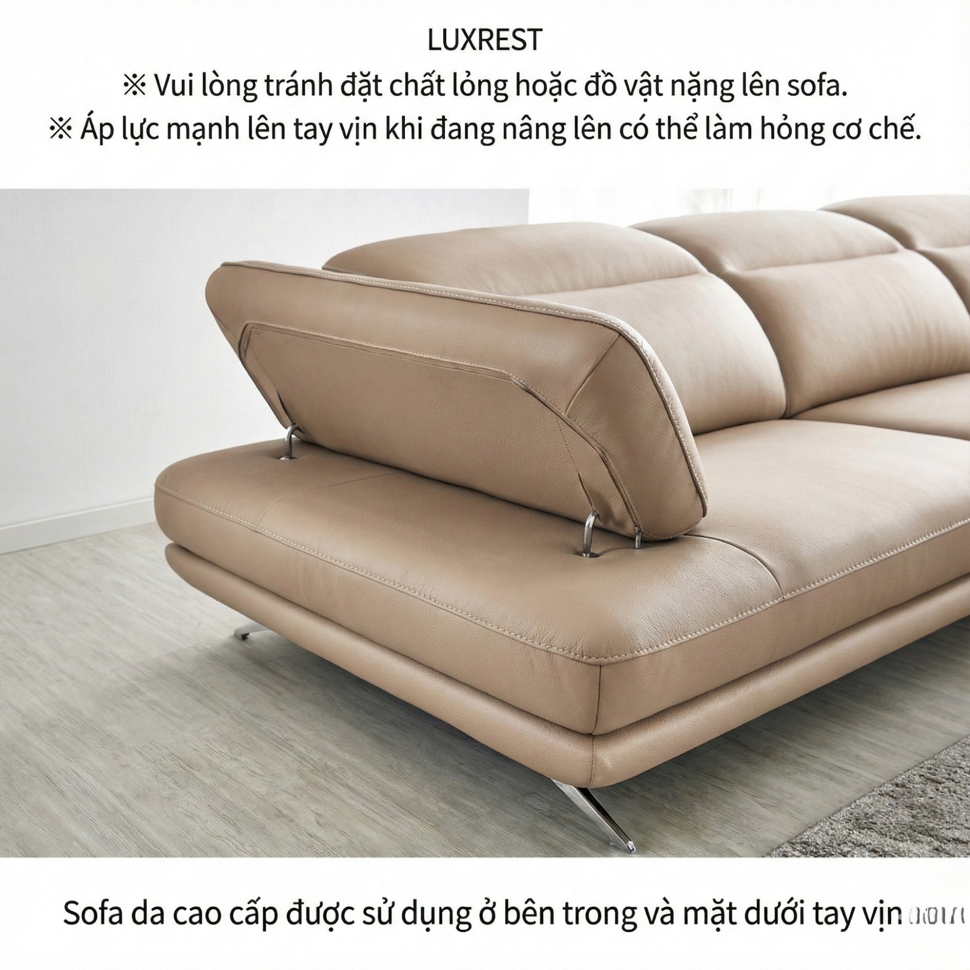 Sofa LUXREST – Sofa Da Dáng Văng Nghỉ Ngơi Êm Ái Cho Không Gian Sống Hiện Đại