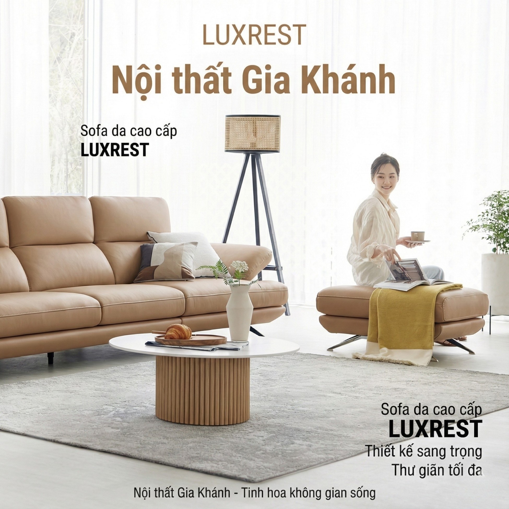 Sofa LUXREST – Sofa Da Dáng Văng Nghỉ Ngơi Êm Ái Cho Không Gian Sống Hiện Đại