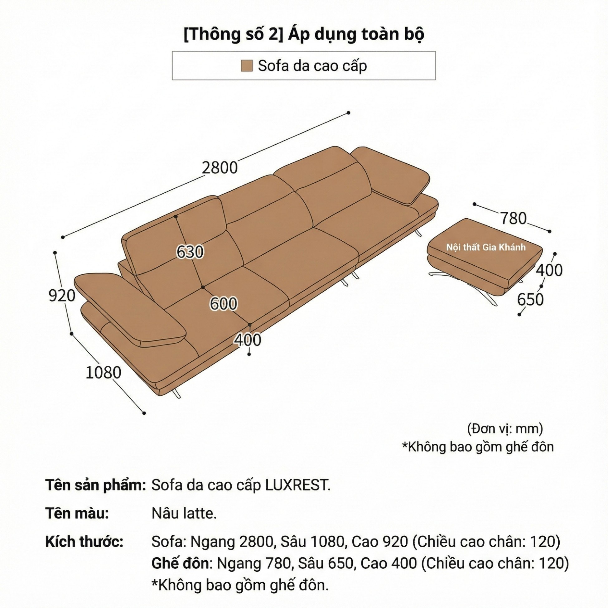 Sofa LUXREST – Sofa Da Dáng Văng Nghỉ Ngơi Êm Ái Cho Không Gian Sống Hiện Đại