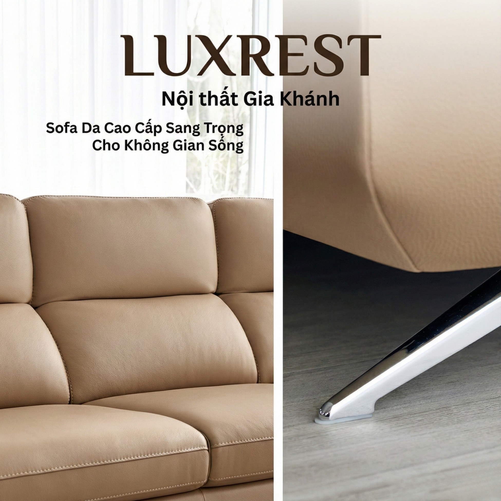Sofa LUXREST – Sofa Da Dáng Văng Nghỉ Ngơi Êm Ái Cho Không Gian Sống Hiện Đại
