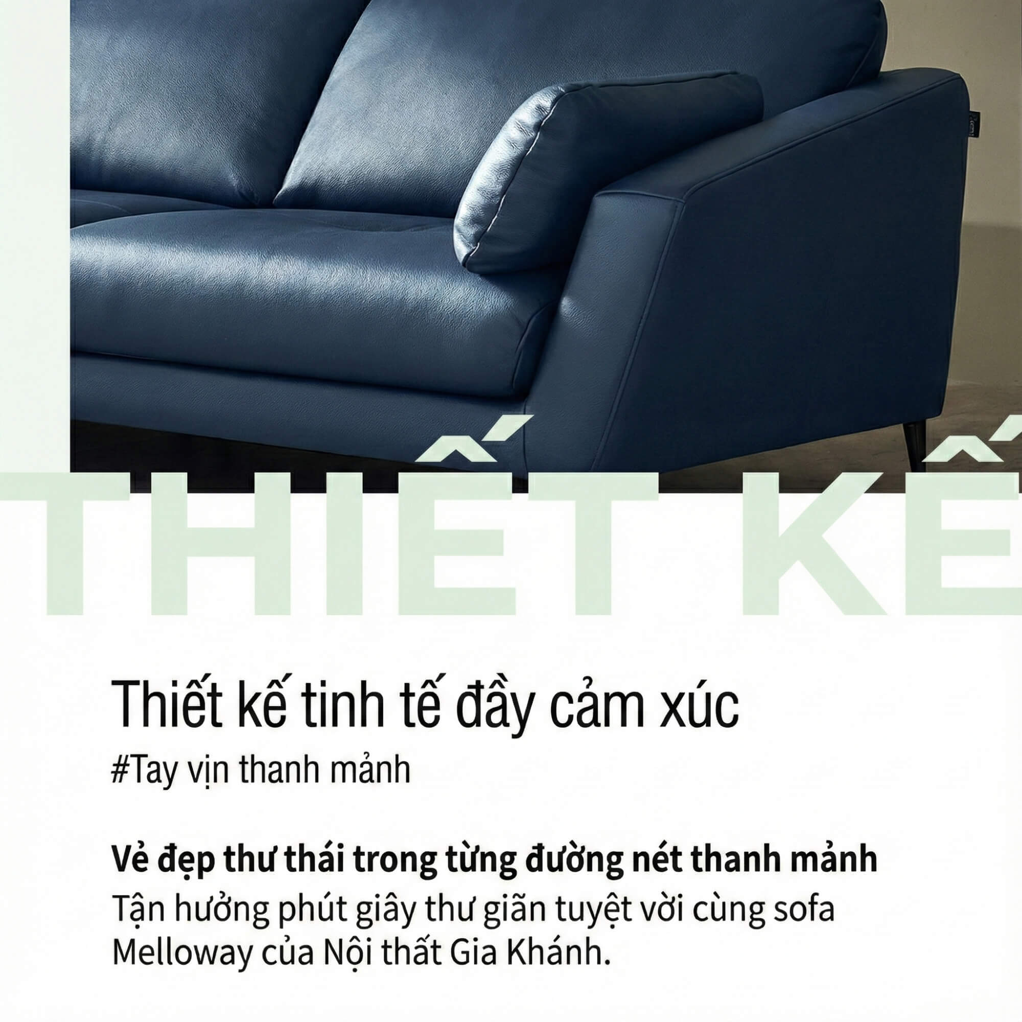 Sofa MELLOWAY - Sofa Băng Bọc Da Sang Trọng Cho Phòng Khách Hiện Đại