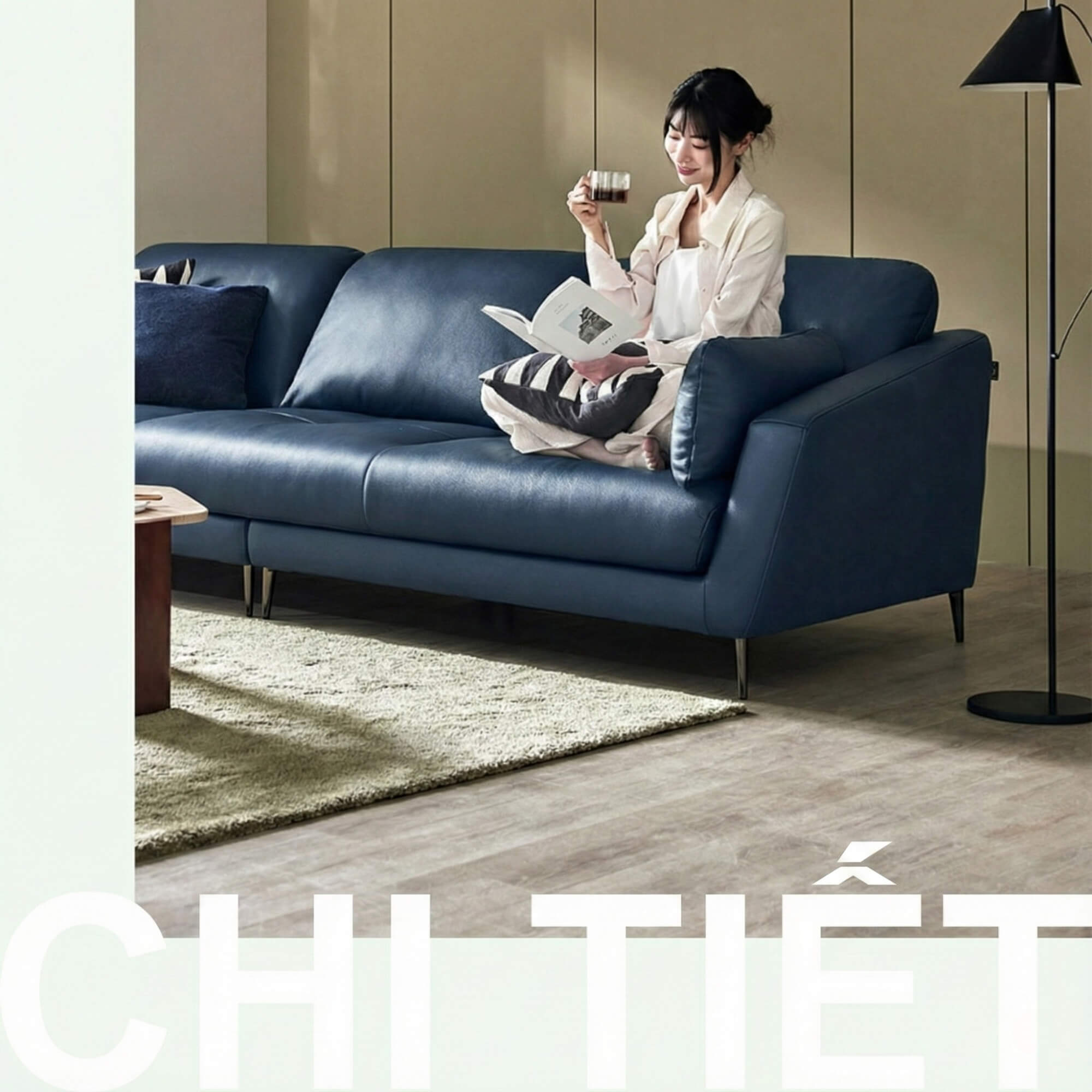 Sofa MELLOWAY - Sofa Băng Bọc Da Sang Trọng Cho Phòng Khách Hiện Đại