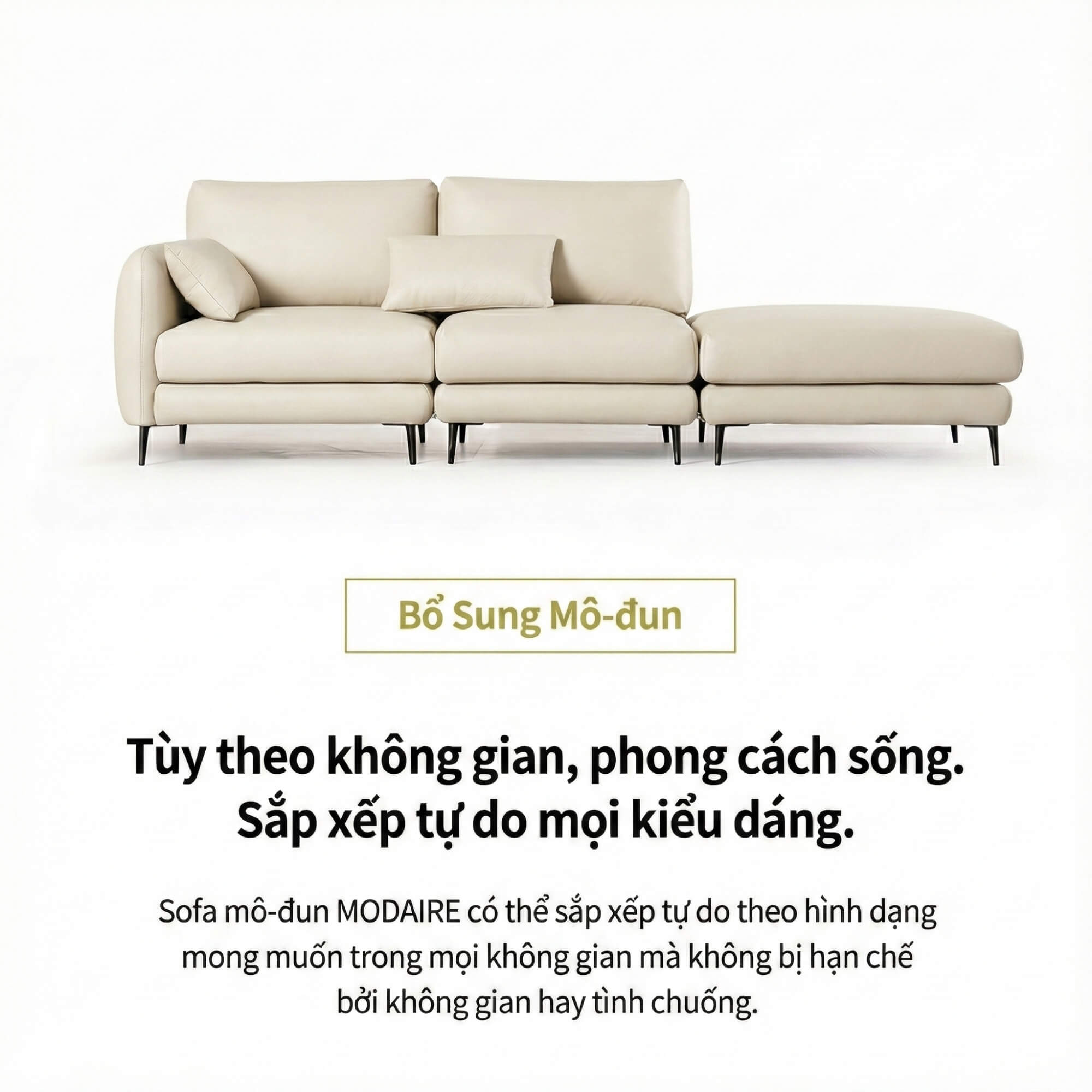 Sofa MODAIRE - Sofa Da Cao Cấp Dạng Mô-đun Linh Hoạt Hiện Đại
