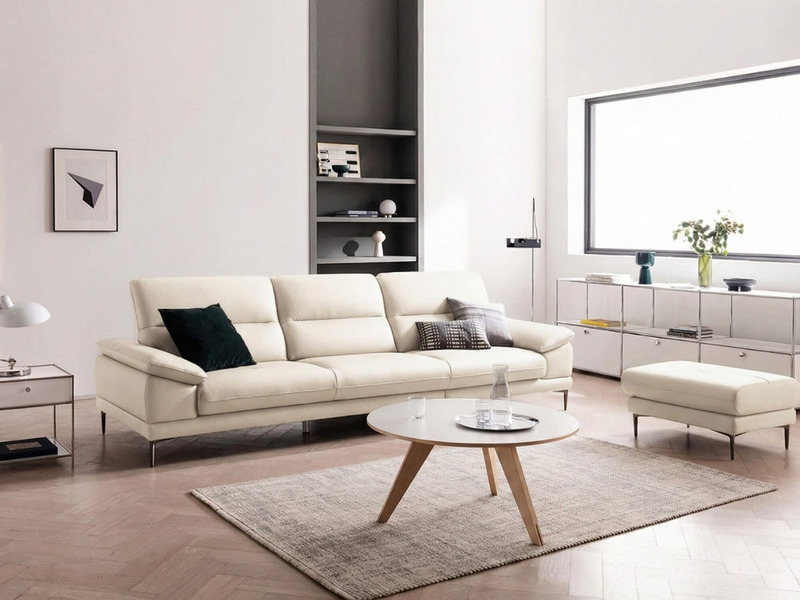 Sofa MODESTO – Sofa Da Dáng Băng Cao Cấp 4 Chỗ Tạy Vịn DayBed (Hàng Order)
