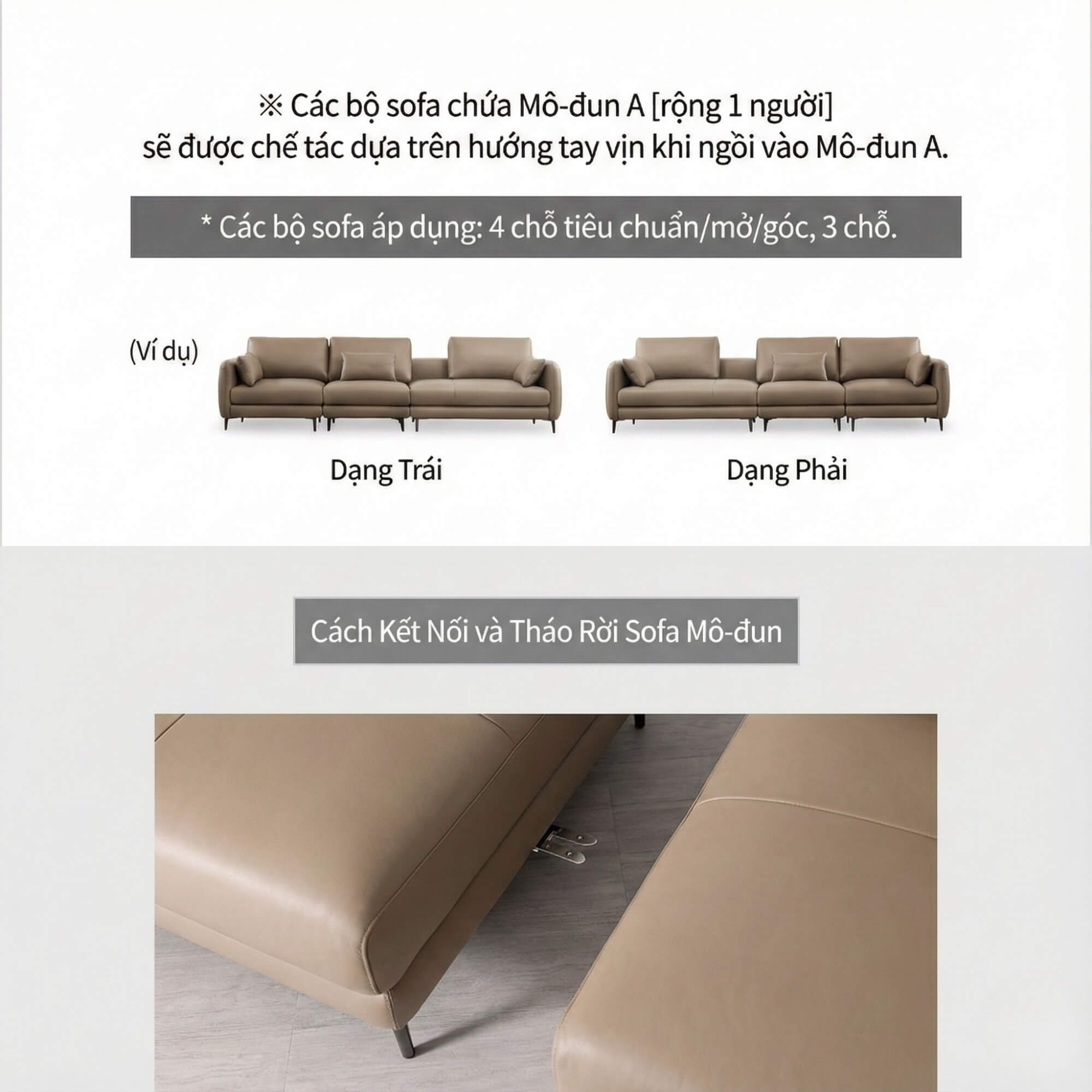 Sofa MODUS - Sofa Da Góc Chữ L Thiết Kế Module Thông Minh Và Linh Hoạt