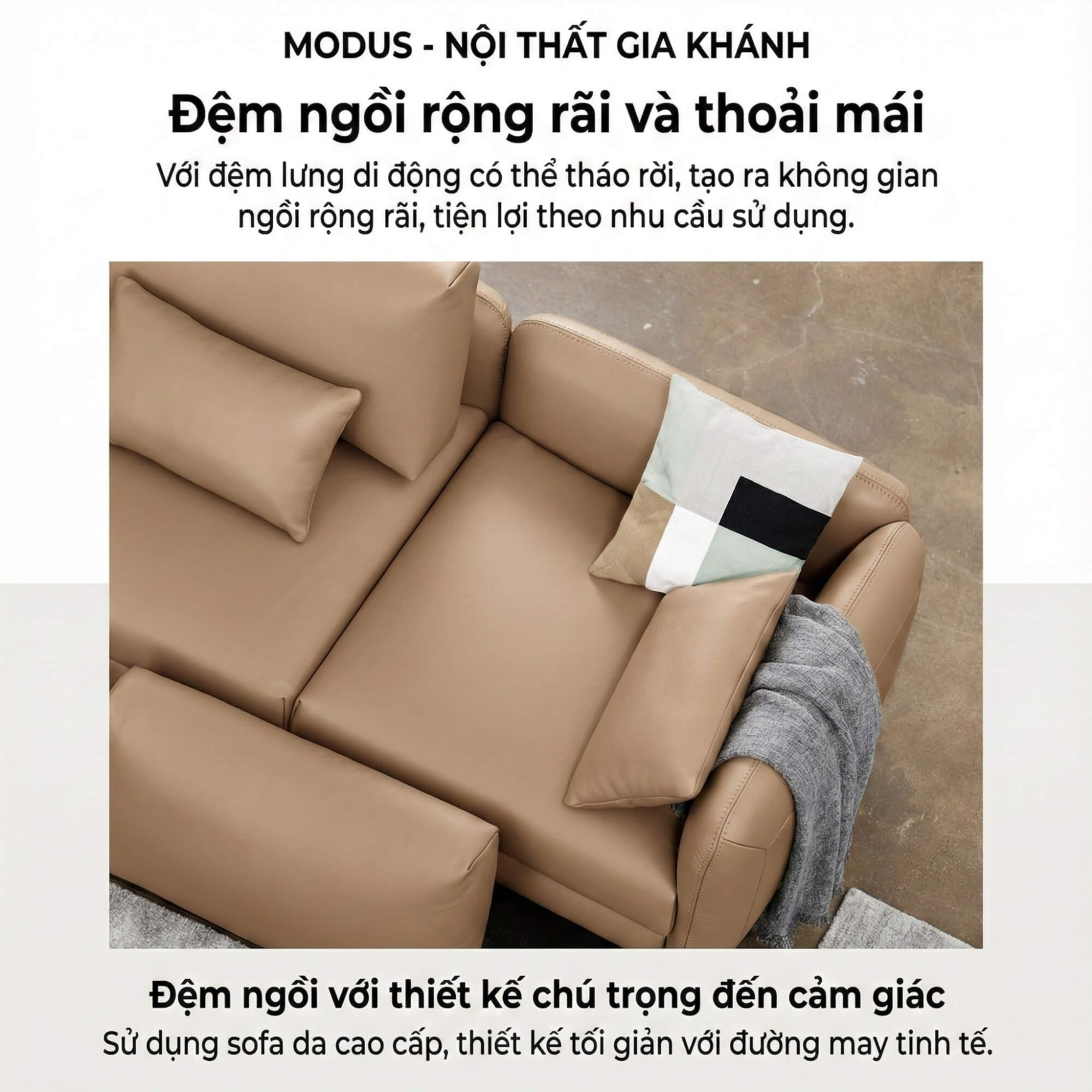 Sofa MODUS - Sofa Da Góc Chữ L Thiết Kế Module Thông Minh Và Linh Hoạt