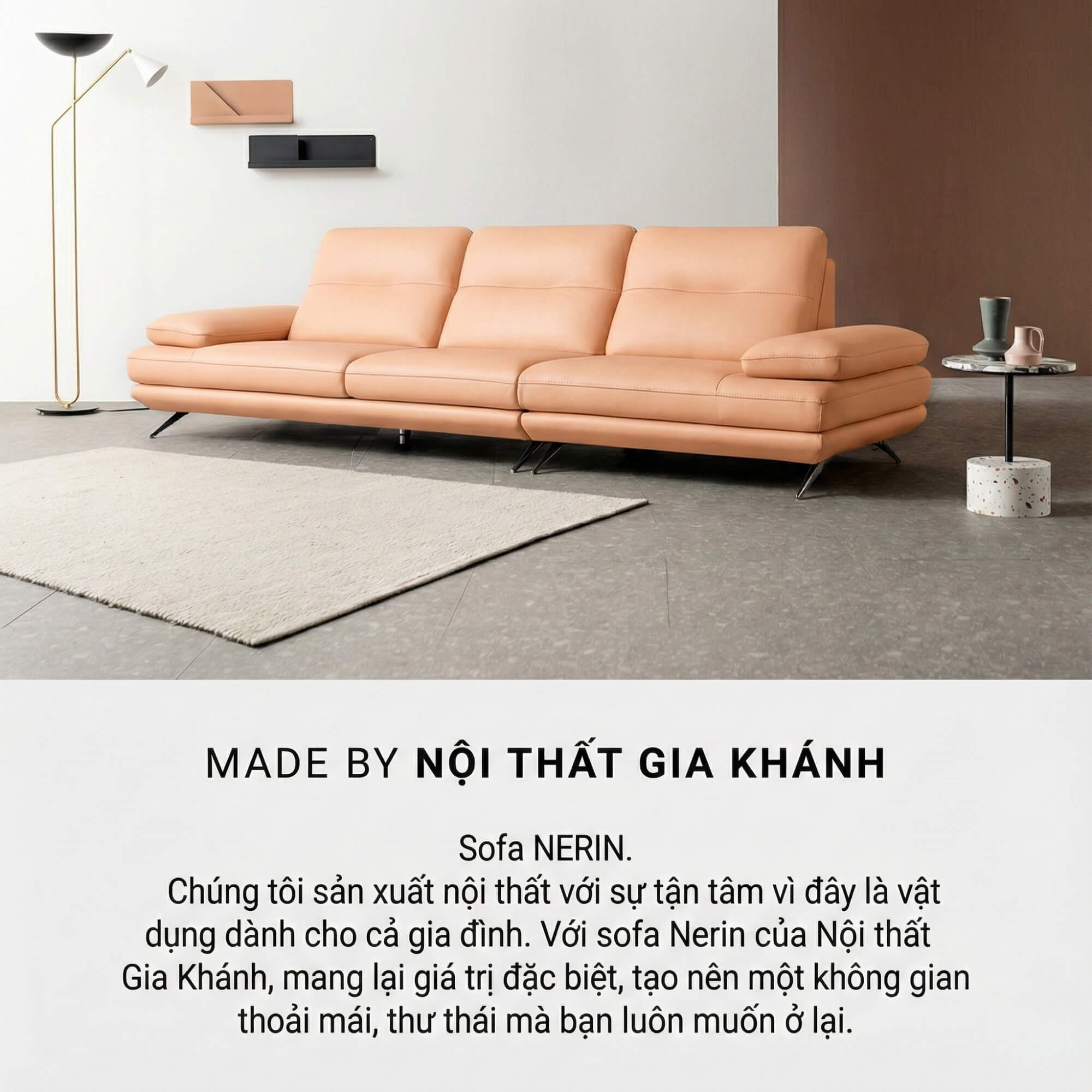 Sofa NERIN – Sofa Góc Bọc Da Cao Cấp Với Tựa Tay Vịn Điều Chỉnh Thông Minh 
