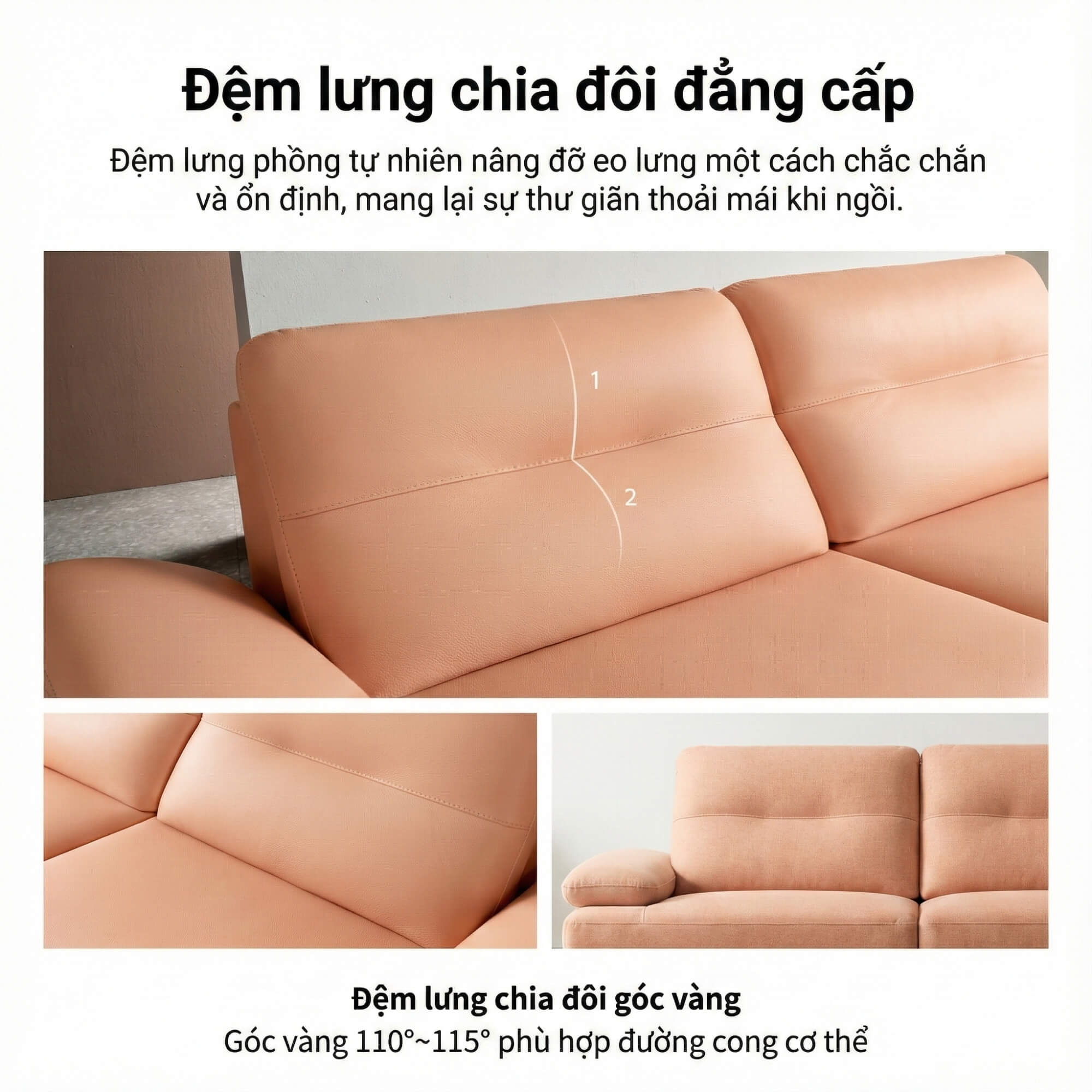Sofa NERIN – Sofa Góc Bọc Da Cao Cấp Với Tựa Tay Vịn Điều Chỉnh Thông Minh 