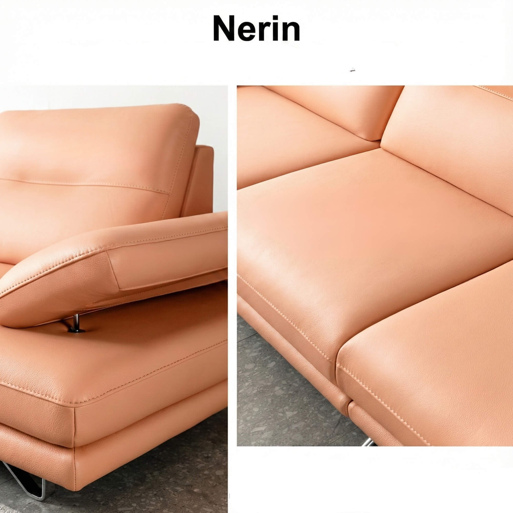 Sofa NERIN – Sofa Góc Bọc Da Cao Cấp Với Tựa Tay Vịn Điều Chỉnh Thông Minh 