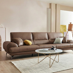 Sofa NESTEEN - Sofa Hiện Đại Bọc Da Cao Cấp Thiết Kế Tay Tròn Độc Đáo