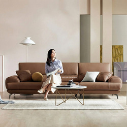 Sofa NESTEEN - Sofa Hiện Đại Bọc Da Cao Cấp Thiết Kế Tay Tròn Độc Đáo