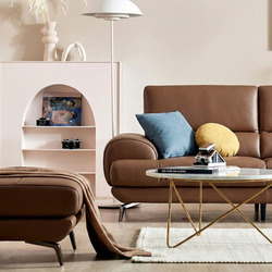 Sofa NESTEEN - Sofa Hiện Đại Bọc Da Cao Cấp Thiết Kế Tay Tròn Độc Đáo