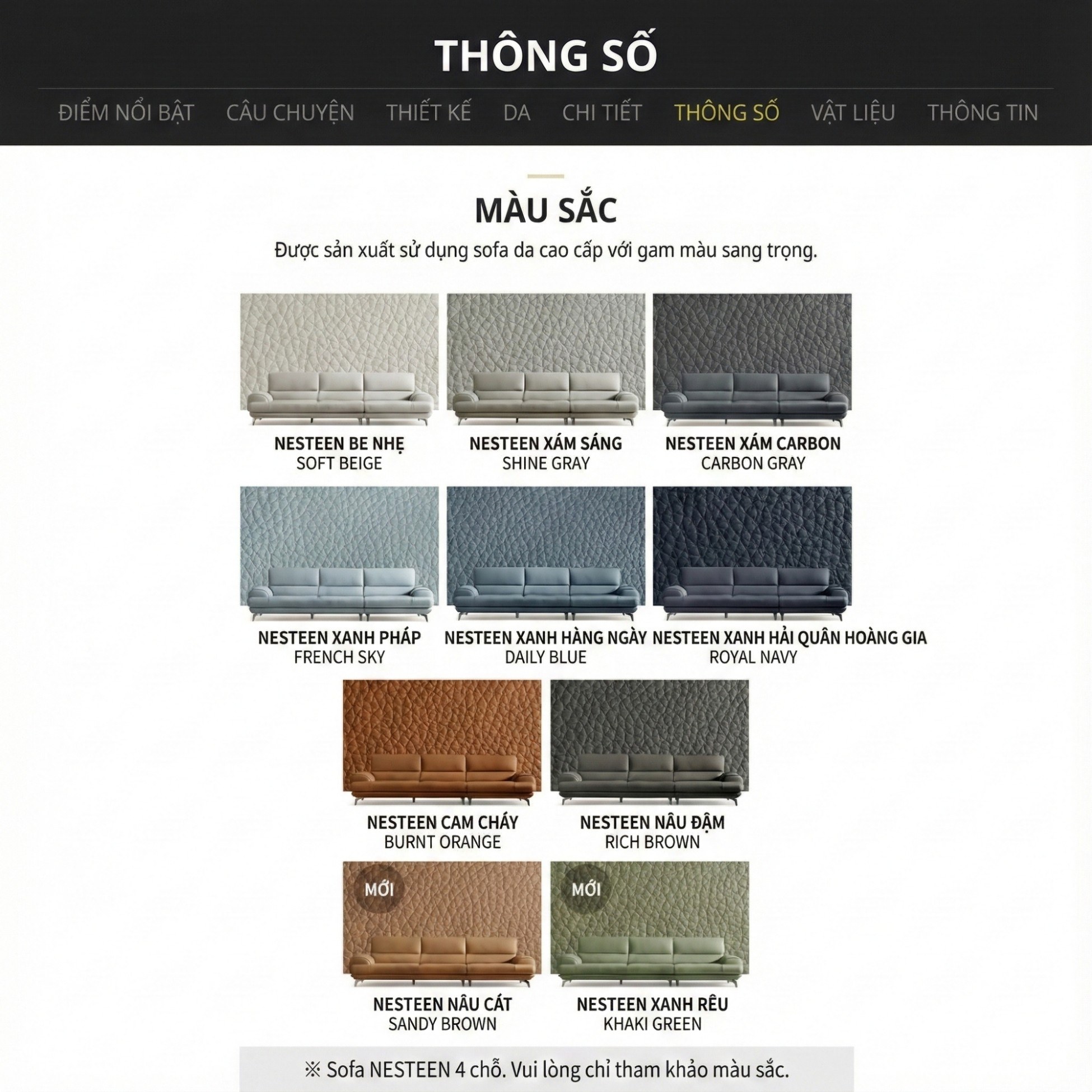 Sofa NESTEEN - Sofa Hiện Đại Bọc Da Cao Cấp Thiết Kế Tay Tròn Độc Đáo 
