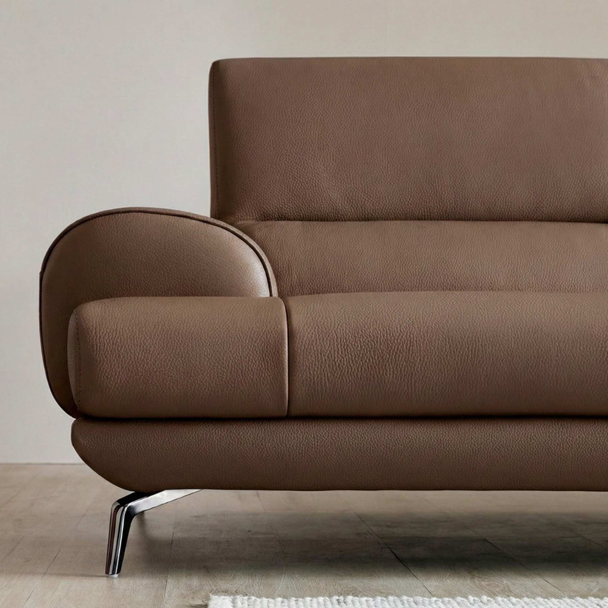 Sofa NESTEEN - Sofa Hiện Đại Bọc Da Cao Cấp Thiết Kế Tay Tròn Độc Đáo