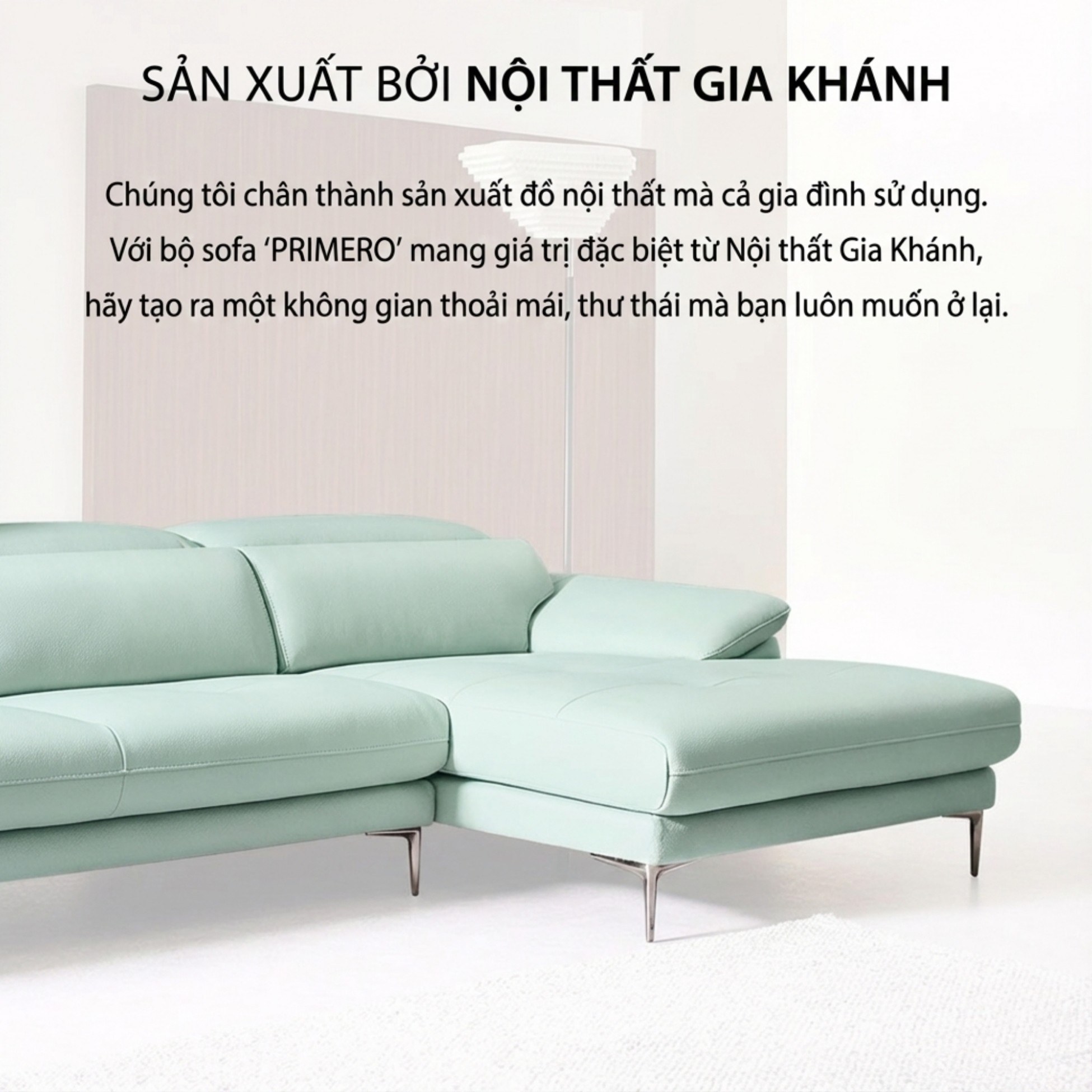 Sofa PRIMERO – Sofa Da Cao Cấp Chữ L Hiện Đại Tựa Đầu Điều Chỉnh 