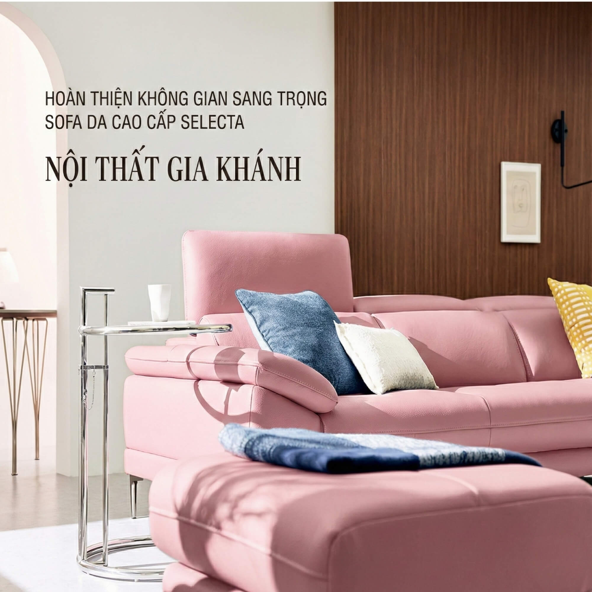Sofa SELECTA - Sofa Da Cao Cấp Hiện Đại Có Tựa Đầu Điều Chỉnh Thông Minh 