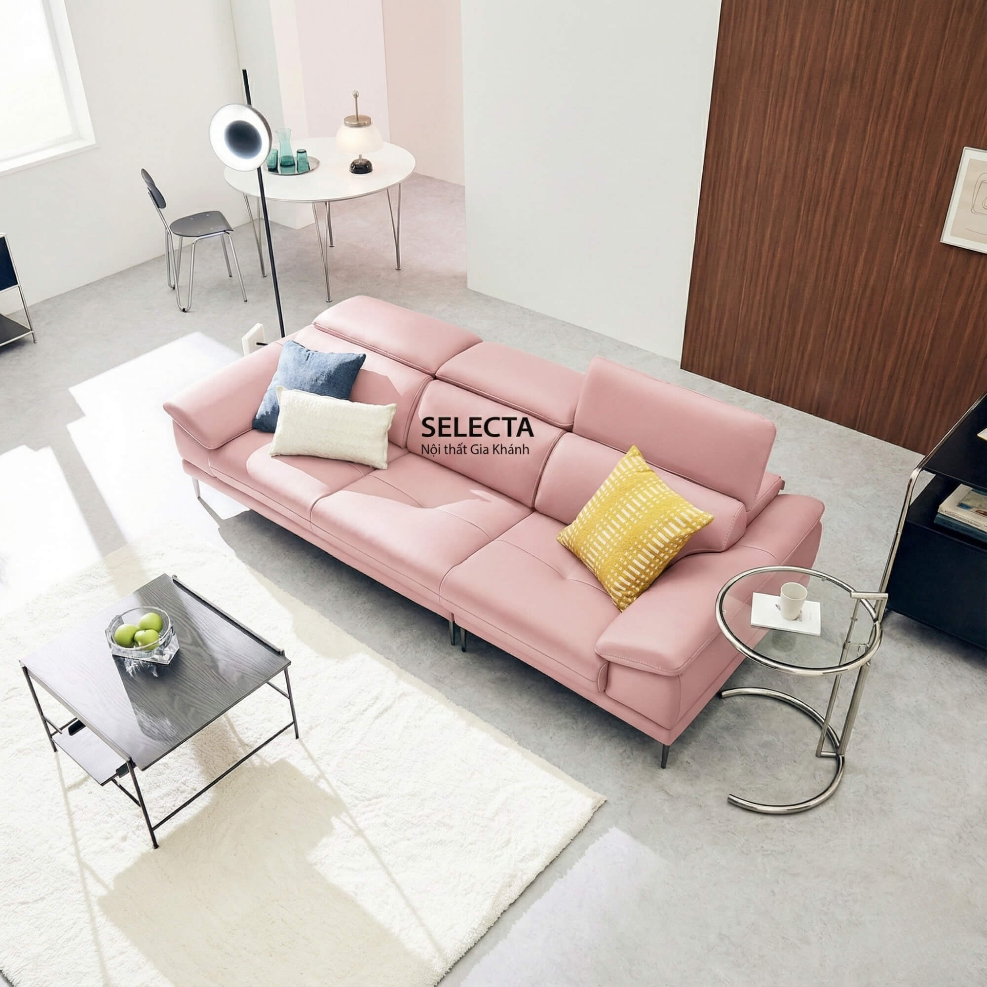 Sofa SELECTA - Sofa Da Cao Cấp Hiện Đại Có Tựa Đầu Điều Chỉnh Thông Minh 