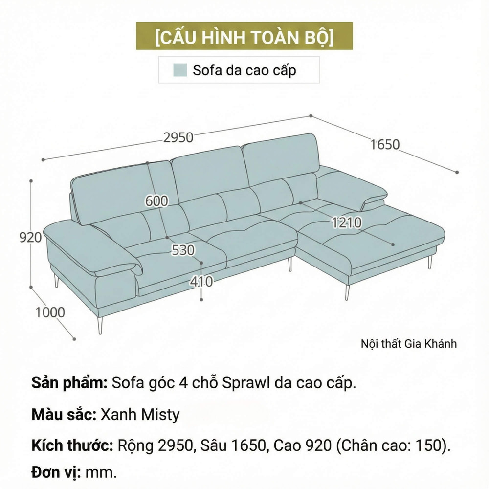 Sofa SPRAWL - Sofa Góc Hiện Đại Cho Không Gian Thư Giãn Hoàn Hảo