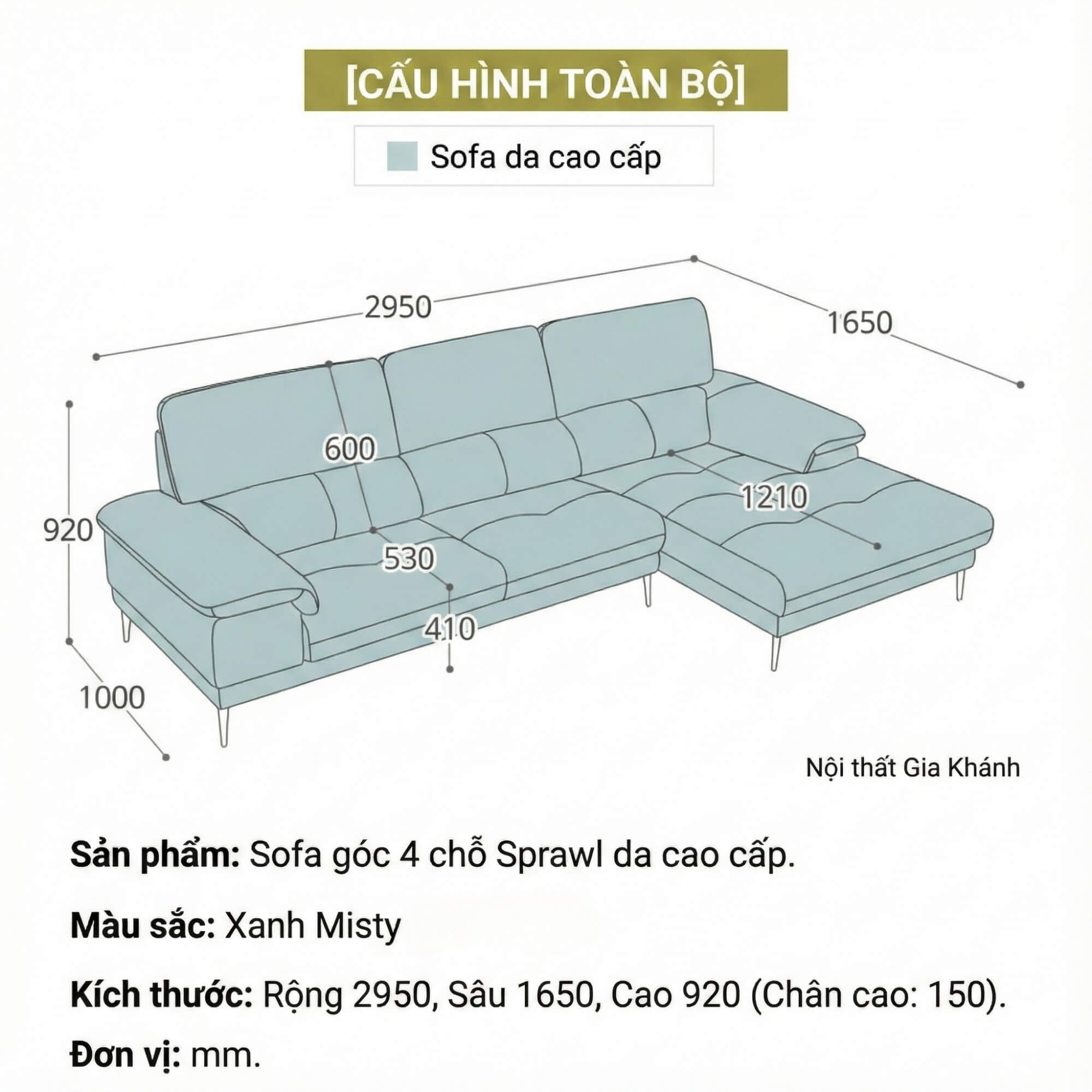 Sofa SPRAWL - Sofa Góc Hiện Đại Cho Không Gian Thư Giãn Hoàn Hảo