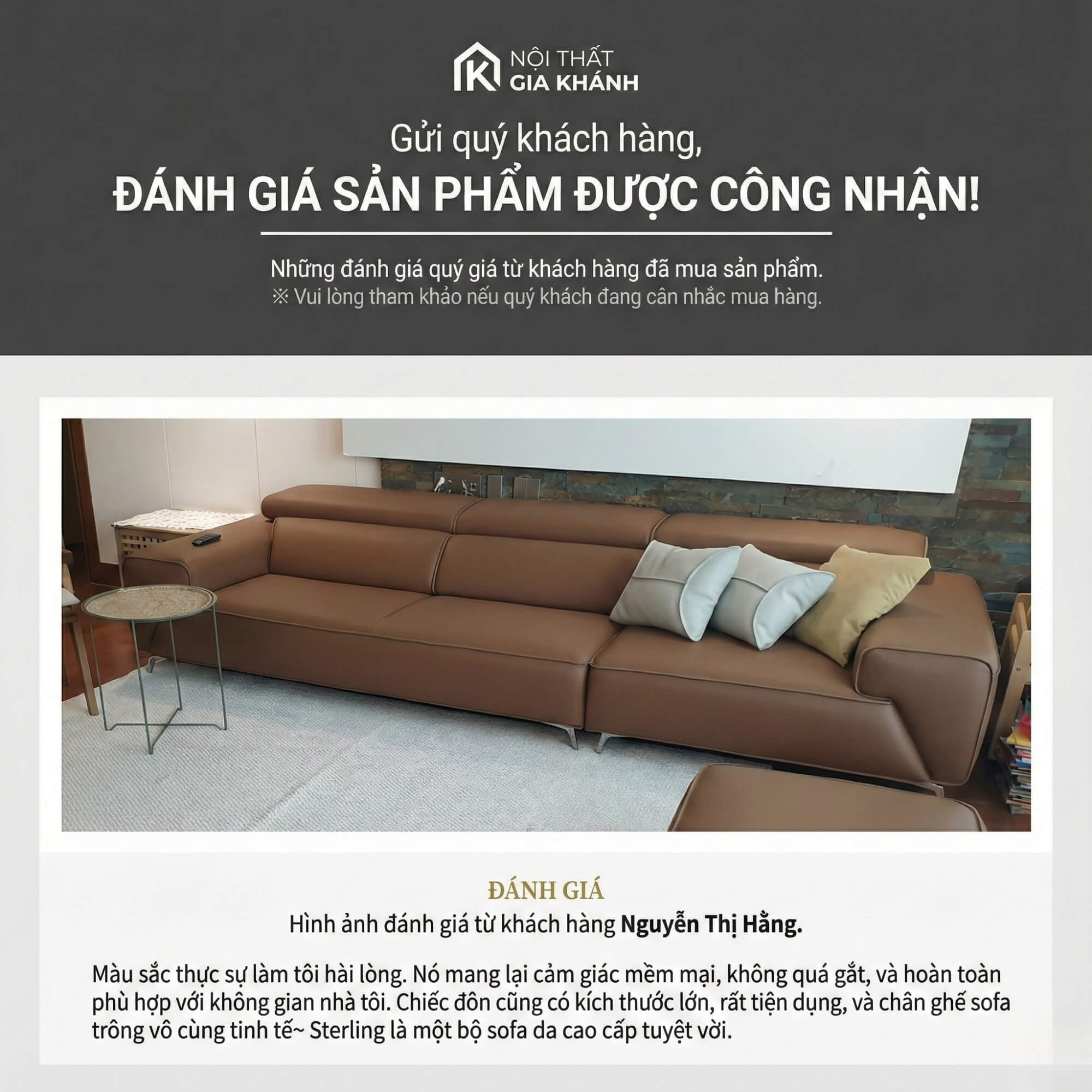 Sofa STERLING - Sofa Băng Cỡ Lớn Có Tựa Đầu Thông Minh Thiết Kế Mạnh Mẽ
