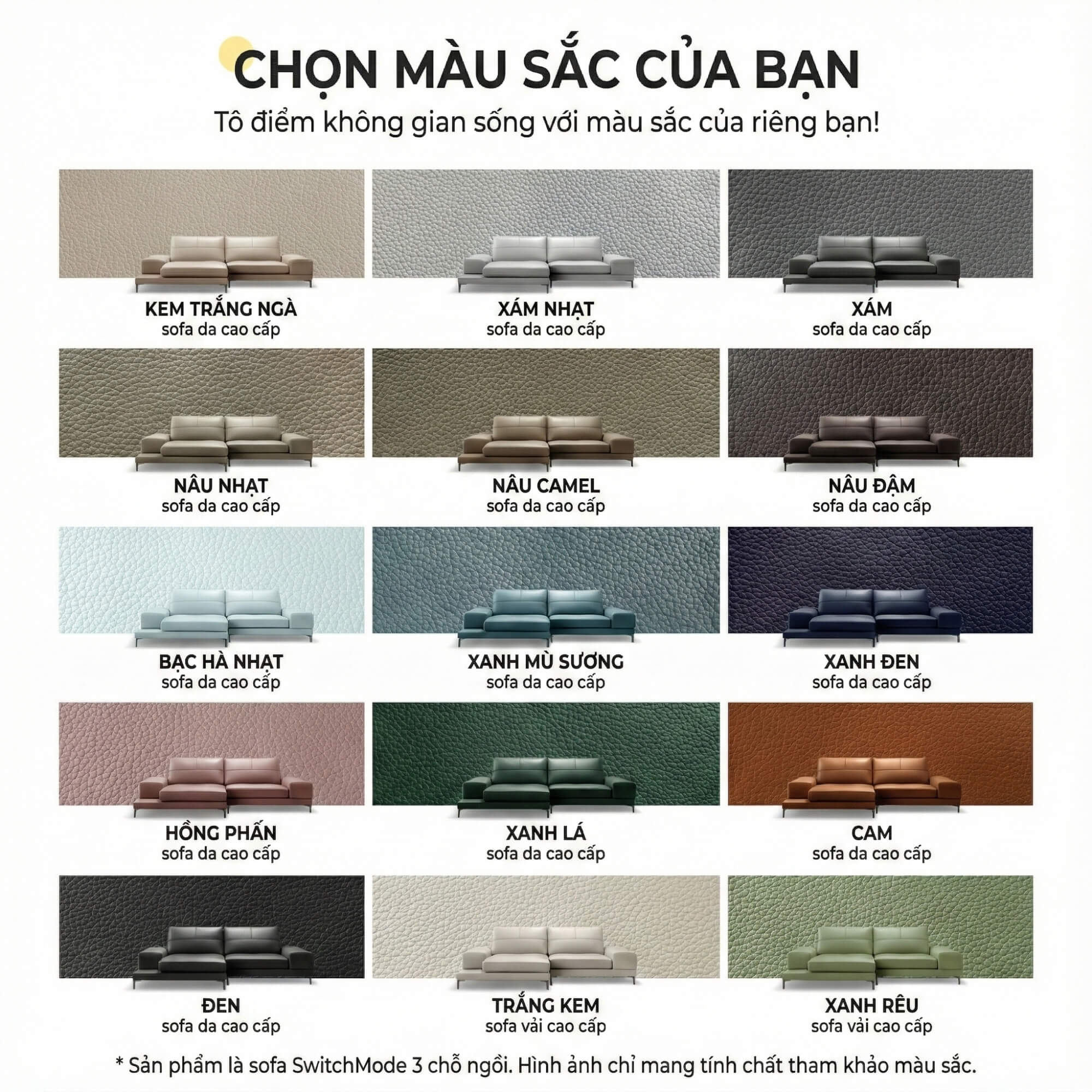 Sofa SWITCHMODE - Sofa Băng Bọc Da Dạng MODULE Đa Zi Năng