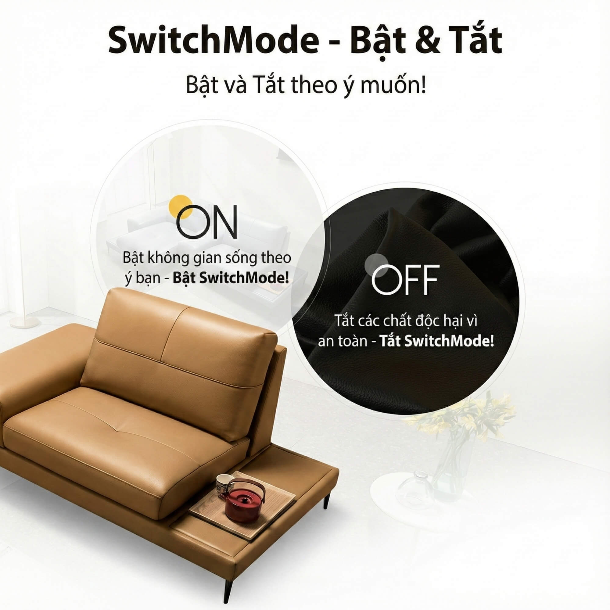 Sofa SWITCHMODE - Sofa Băng Bọc Da Dạng MODULE Đa Zi Năng