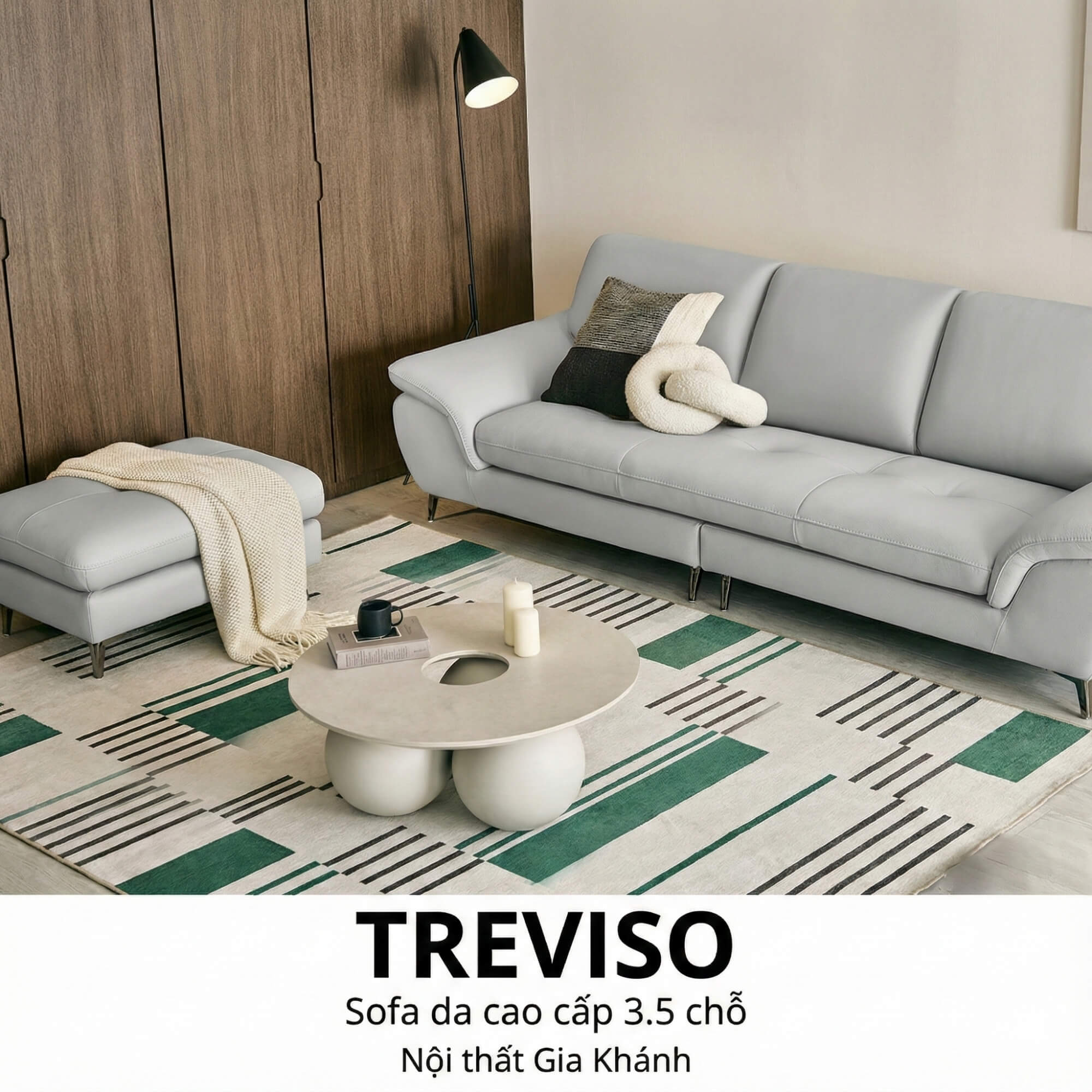 Sofa TREVISO - Sofa Băng Dáng Thuyền Trẻ Trung Cho Phòng Khách Chung Cư