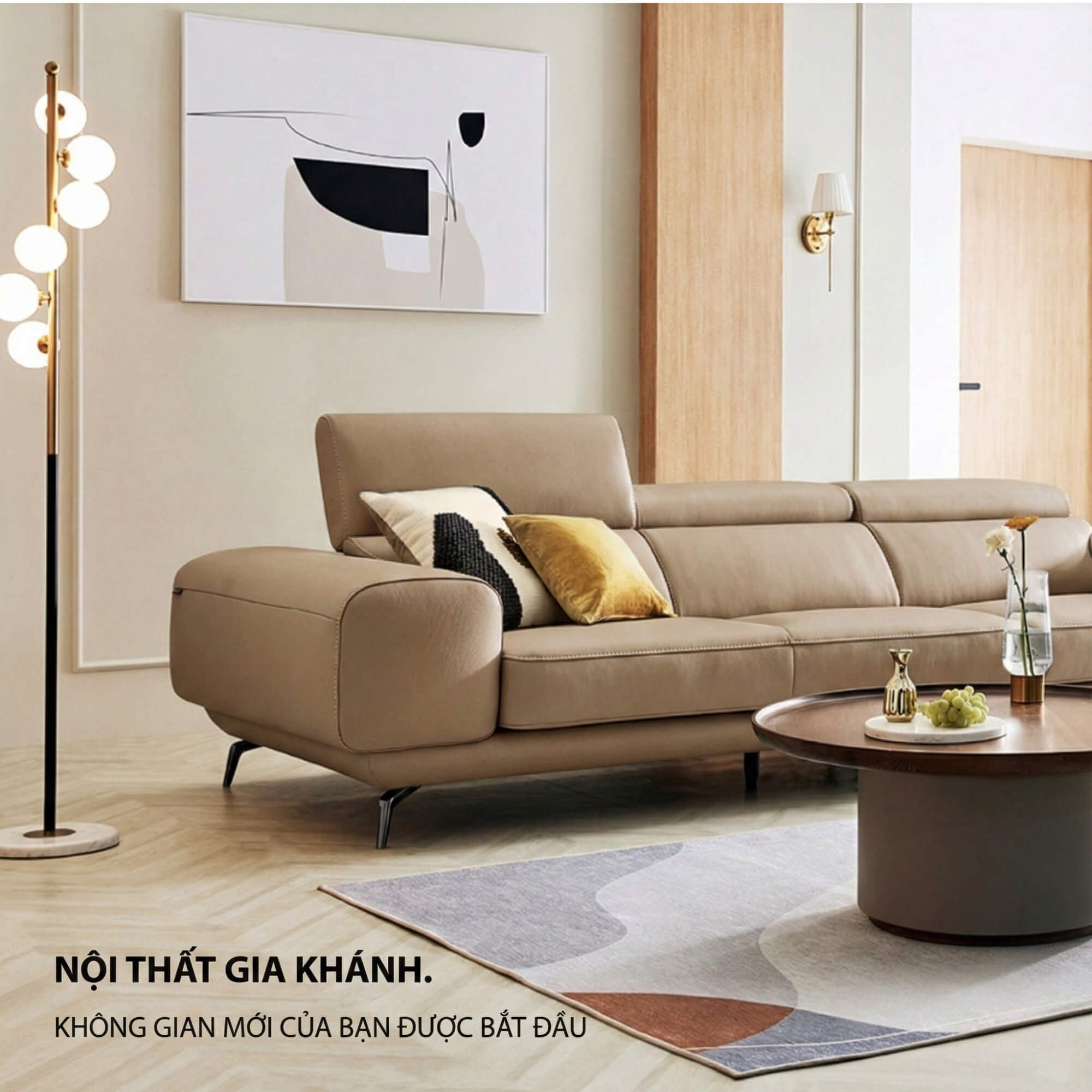 Sofa VERMONT - Sofa Băng Ấm Áp Thư Giãn Với Tựa Đầu Thông Minh