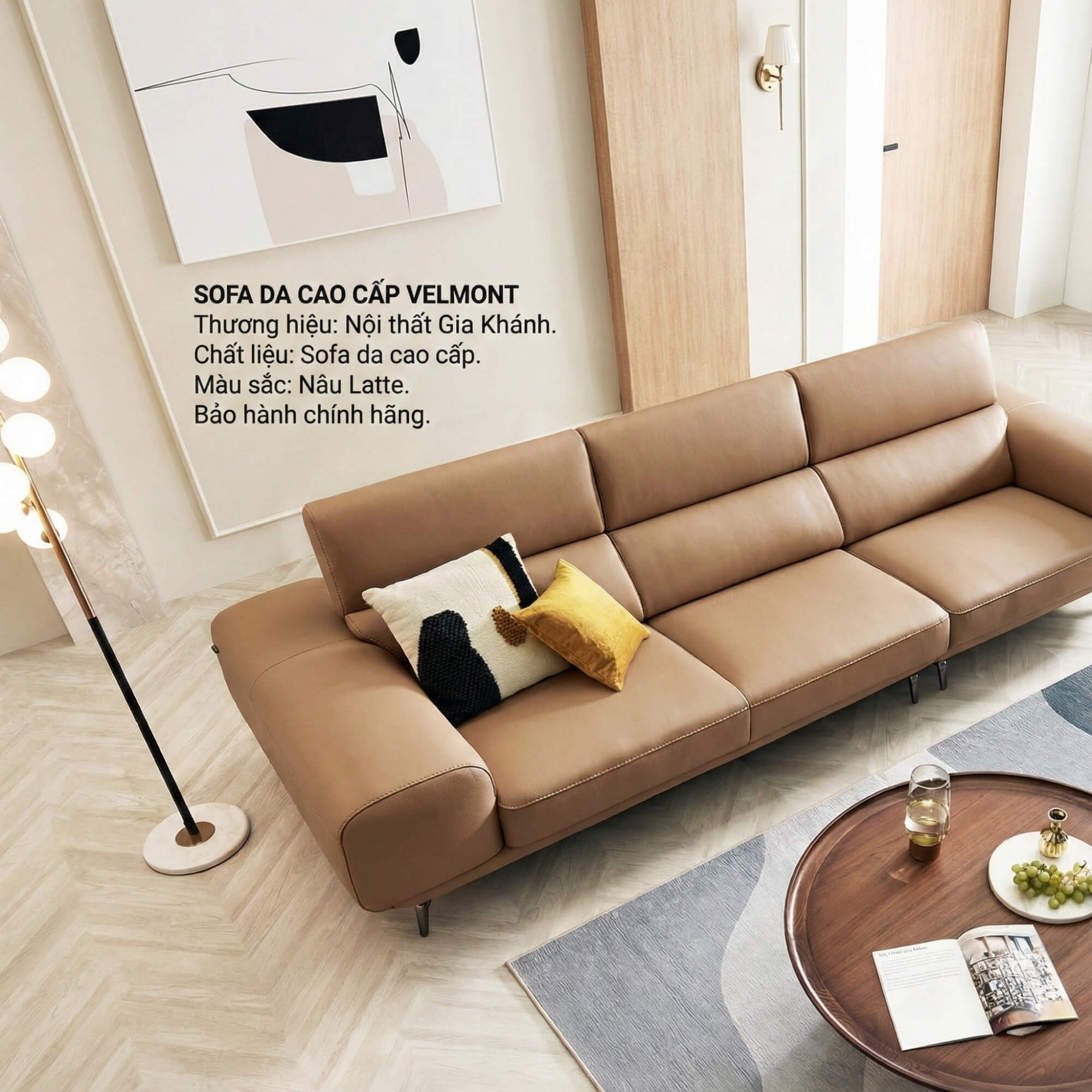 Sofa VERMONT - Sofa Băng Ấm Áp Thư Giãn Với Tựa Đầu Thông Minh