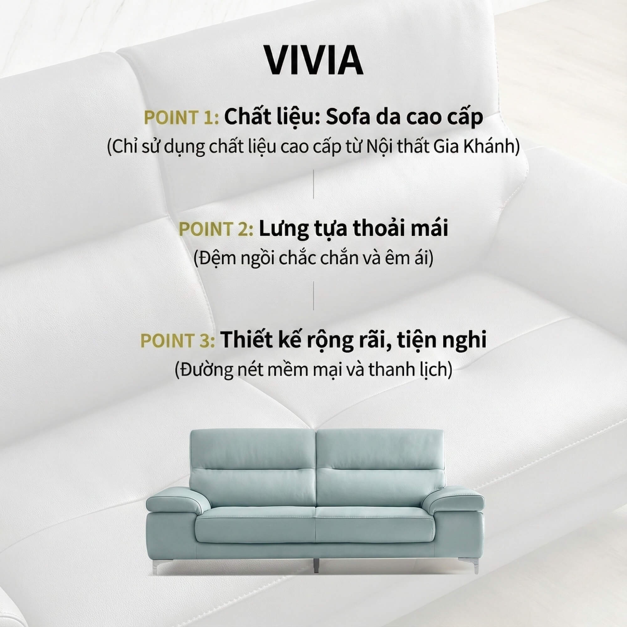 Sofa VIVIA - Sofa Băng 2 Chỗ Nhỏ Gọn Phù Hợp Mọi Gia Đình