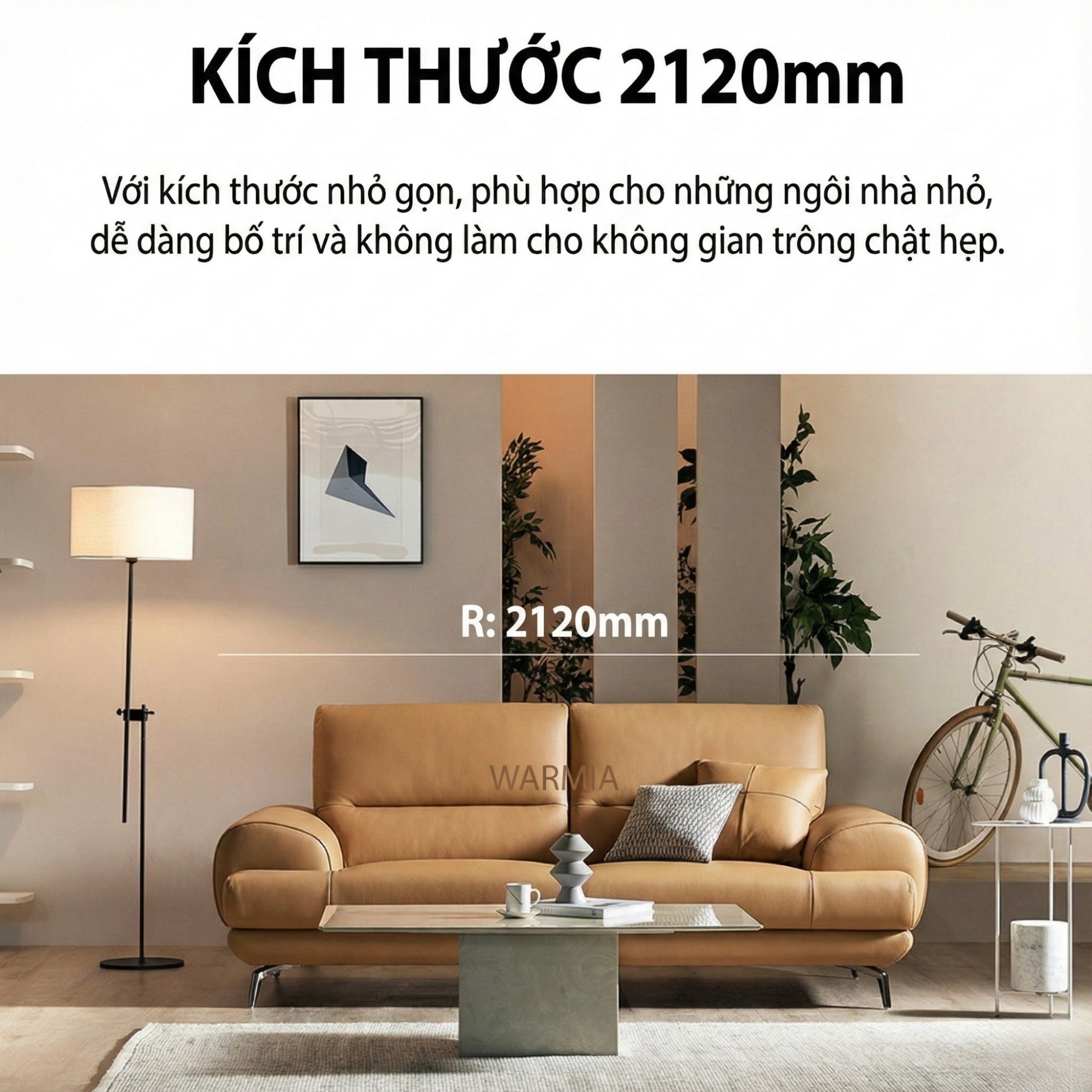 Sofa WARMIA – Sofa Da Cao Cấp Thiết kế Hiện Đại Tinh Tế Cho Phòng Khách Sang Trọng
