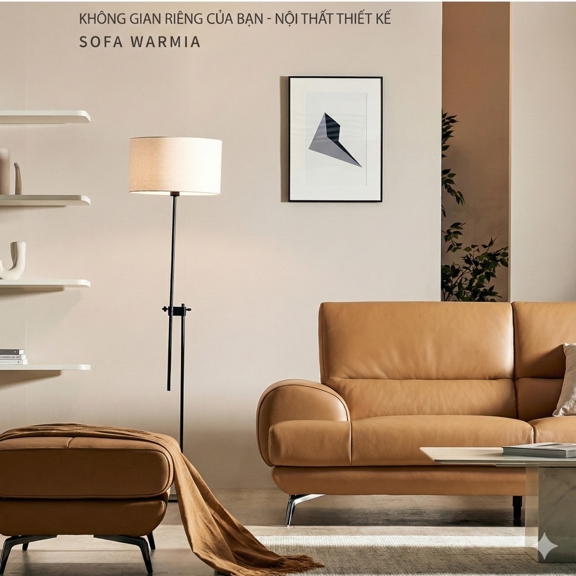 Sofa WARMIA – Sofa Da Cao Cấp Thiết kế Hiện Đại Tinh Tế Cho Phòng Khách Sang Trọng