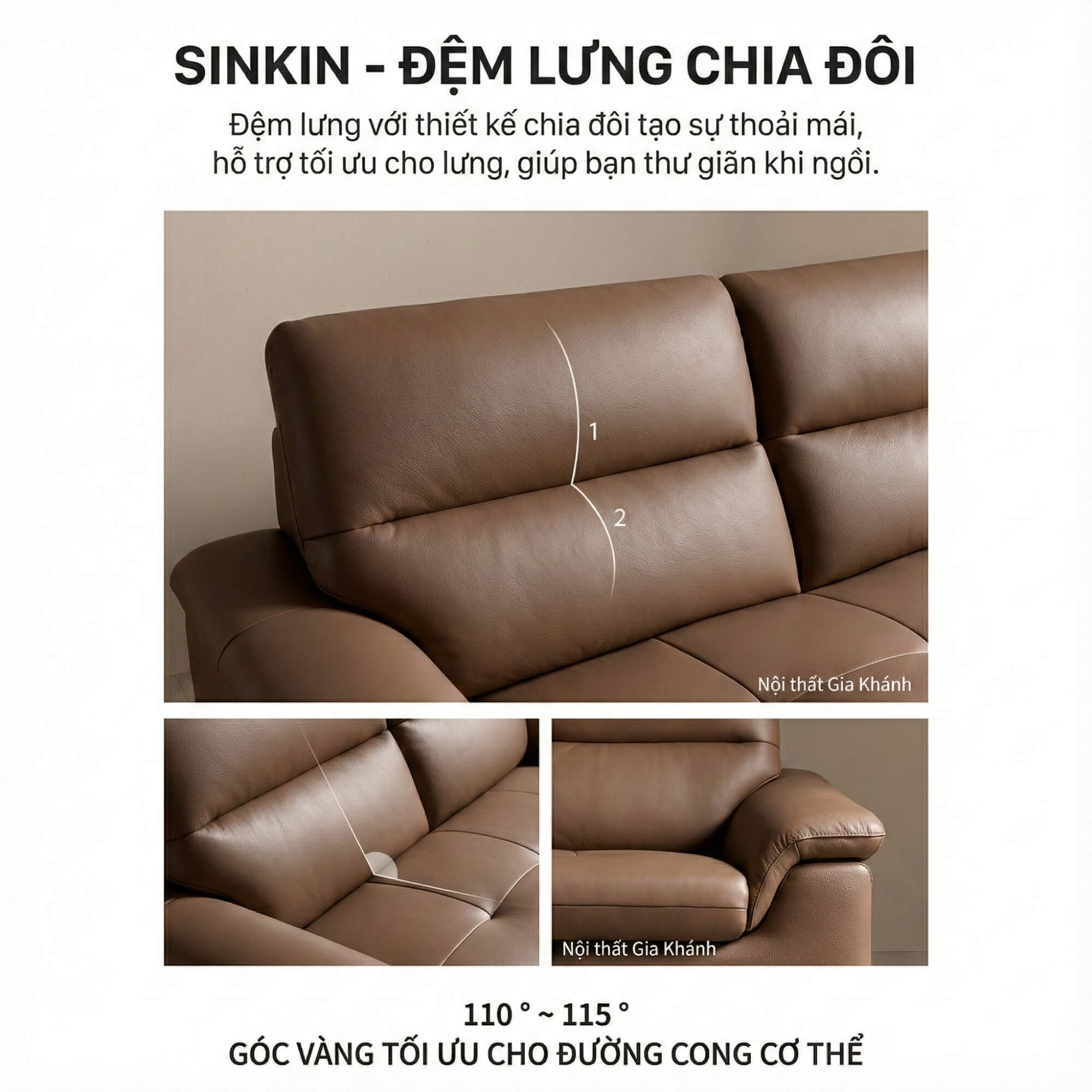Sofa SINKIN - Sofa Băng 2M Nhỏ Gọn Thiết Kế Tối Giản Cho Phòng Khách Mini