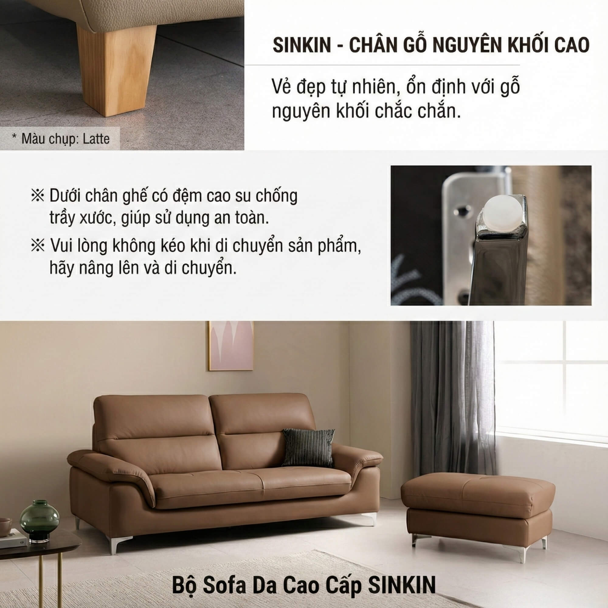 Sofa SINKIN - Sofa Băng 2M Nhỏ Gọn Thiết Kế Tối Giản Cho Phòng Khách Mini