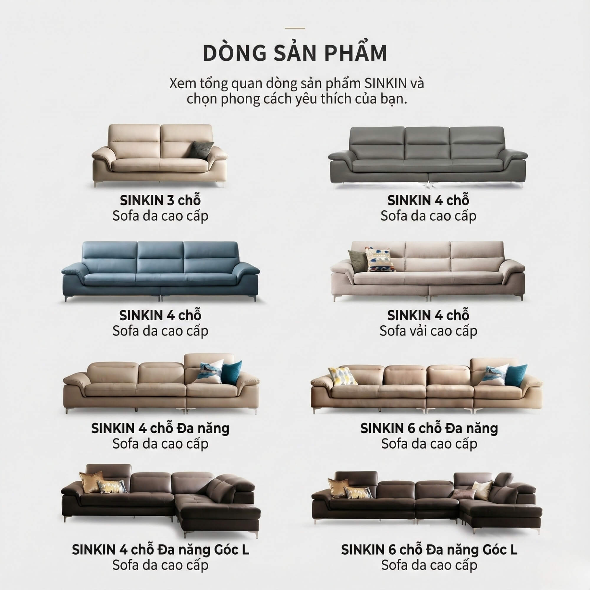 Sofa SINKIN - Sofa Băng 2M Nhỏ Gọn Thiết Kế Tối Giản Cho Phòng Khách Mini