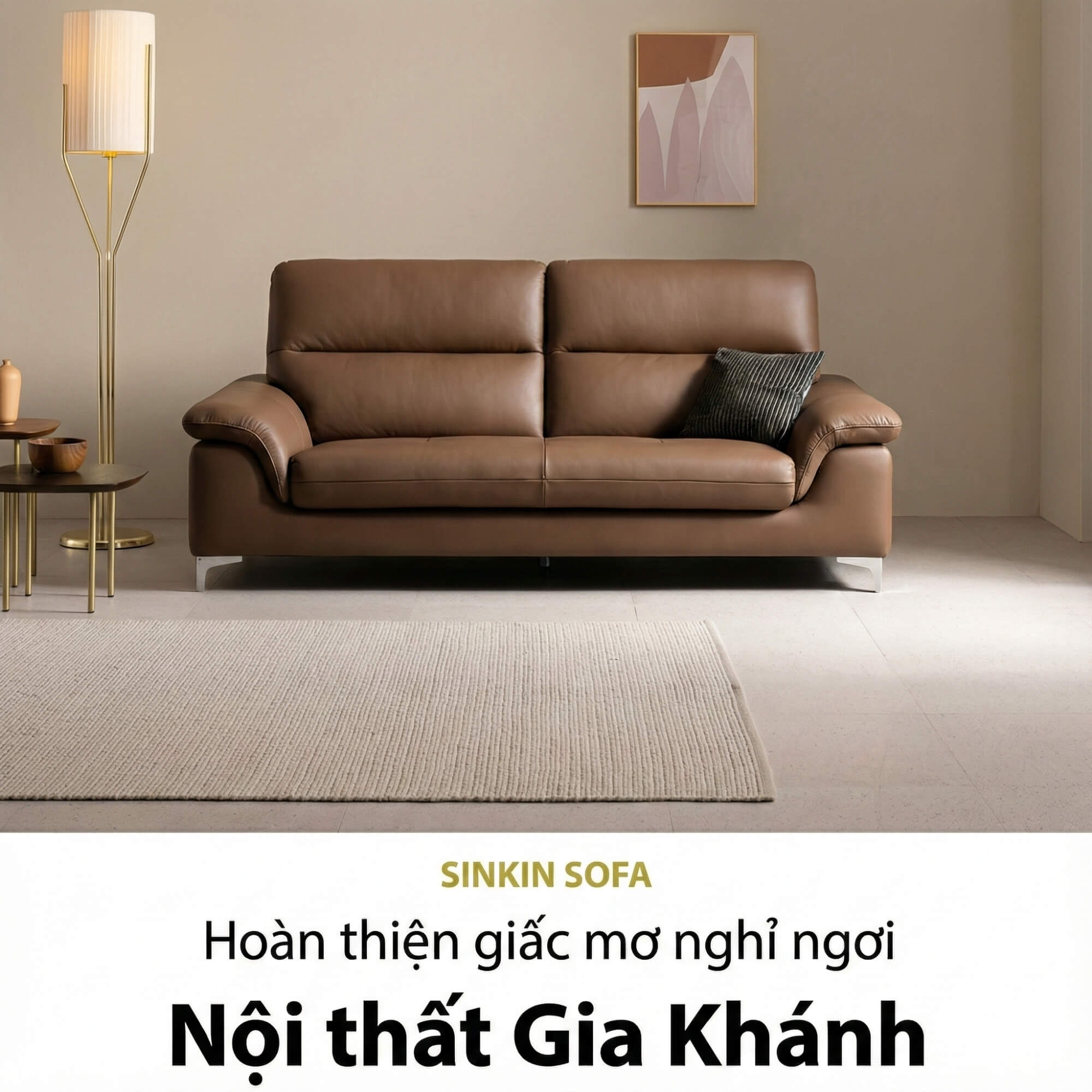 Sofa SINKIN - Sofa Băng 2M Nhỏ Gọn Thiết Kế Tối Giản Cho Phòng Khách Mini