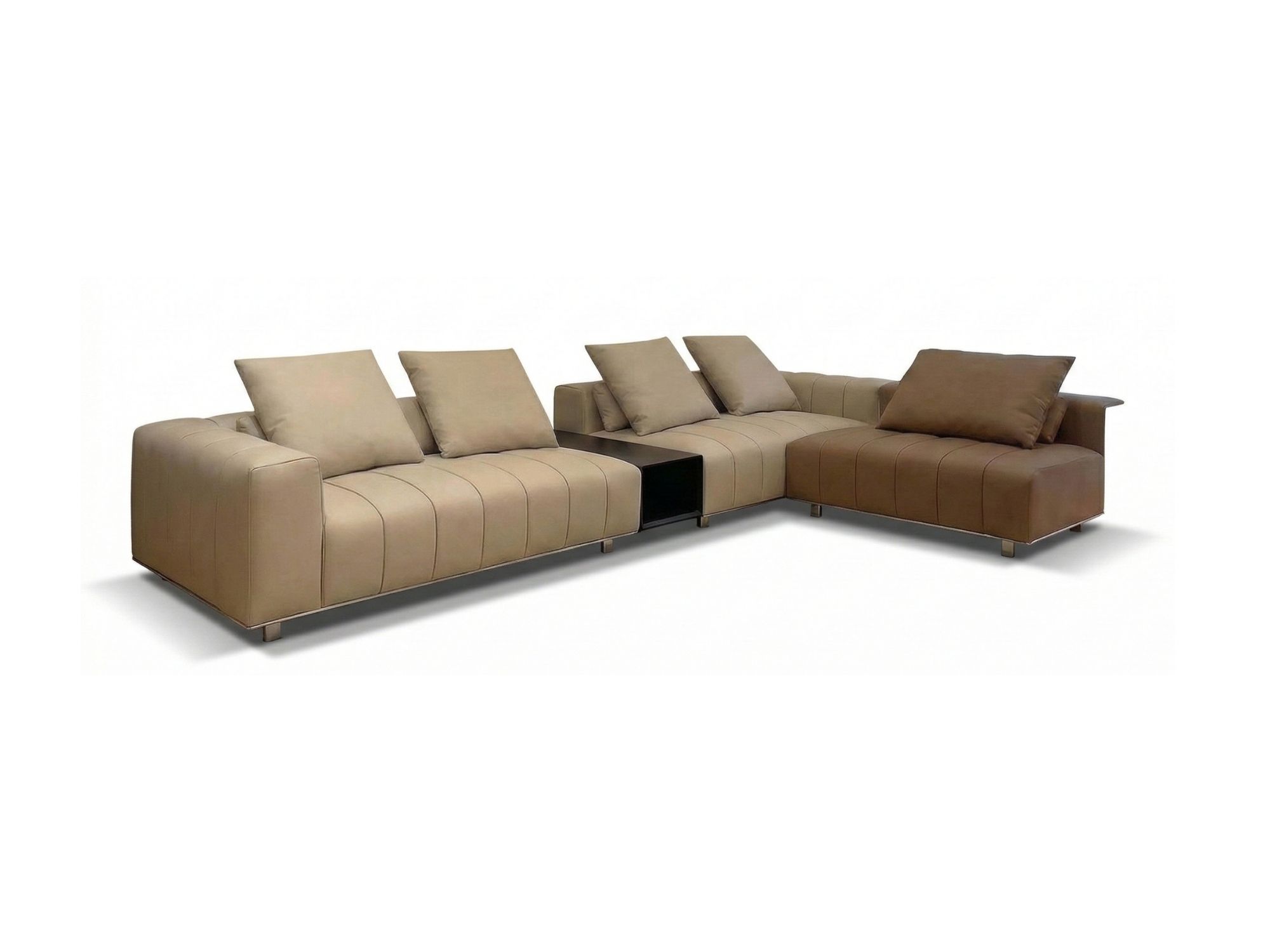 Sofa màu be kem phối tường trung tính ấm cho phòng khách