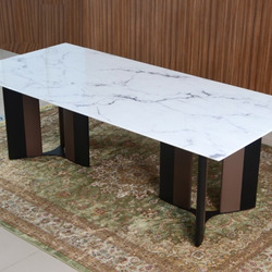 Bàn ăn 2m4 mặt đá hiện đại BAQ51-24 nhập khẩu tại Nội Thất Gia Khánh