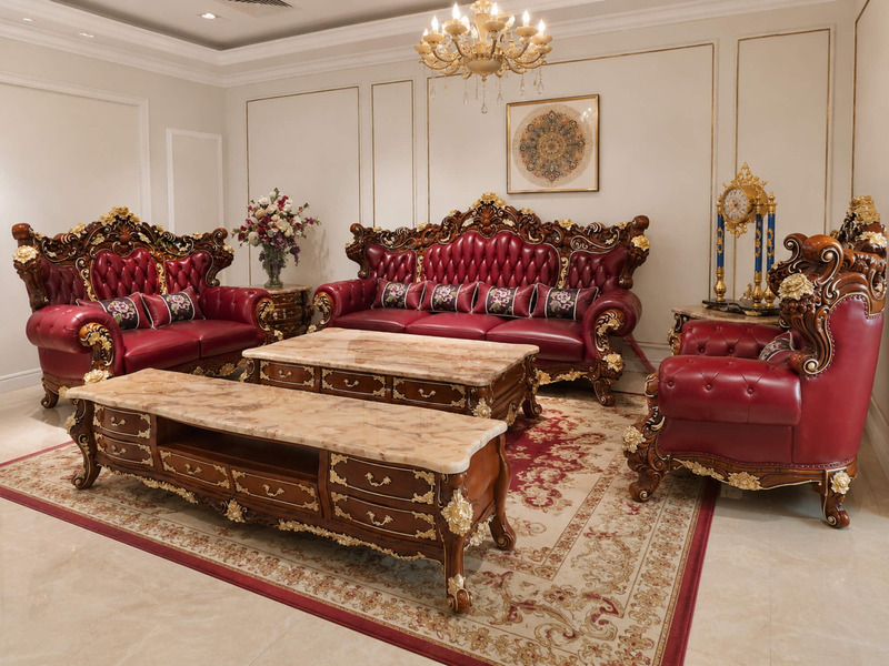 Combo Bộ Phòng Khách CRIMSON EMPEROR Phong Cách Tân Cổ Điển Hoàng Gia SF926