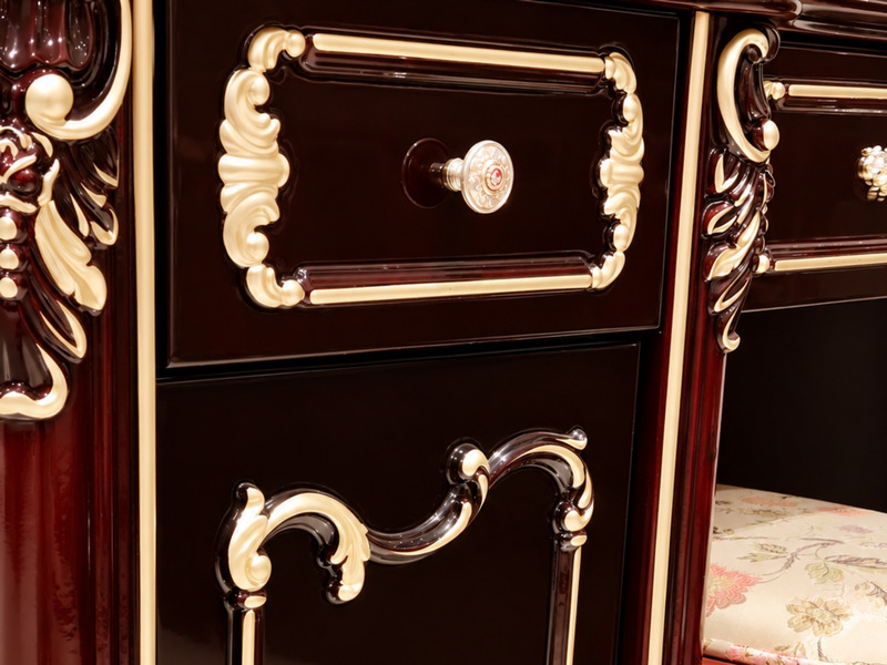 Bàn Phấn BELLISSIMA - Bàn Trang Điểm Kèm Ghế Tân Cổ Điển Màu Rượu Vang Nho BD8802G(2C) – ảnh 11