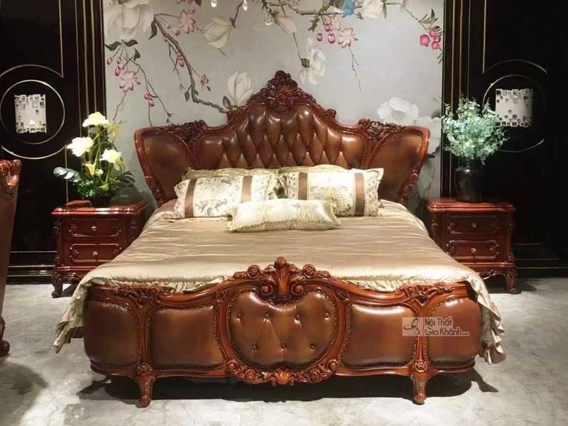 Giường Ngủ ROSABELLA 2m2 Tân Cổ Điển Nhập Khẩu GIB09GG-20