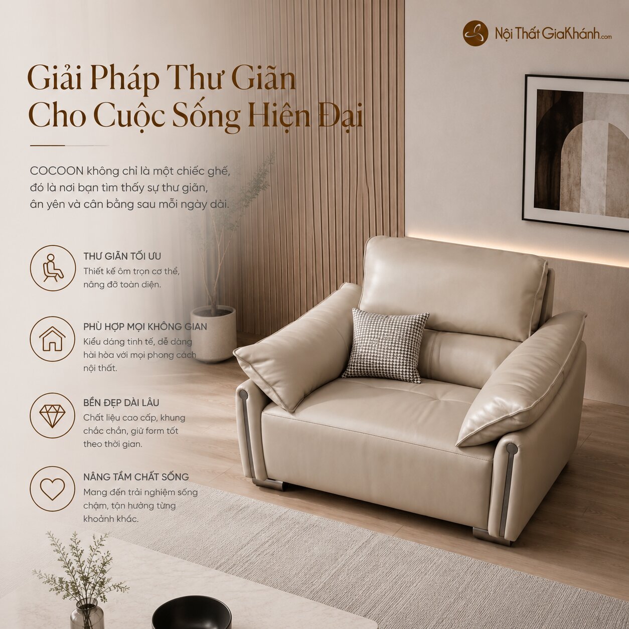 Sofa Đơn COCOON SB8179 Thả Mình Vào Thư Giãn