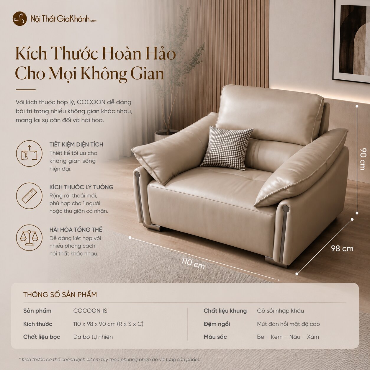Sofa Đơn COCOON SB8179 Thả Mình Vào Thư Giãn