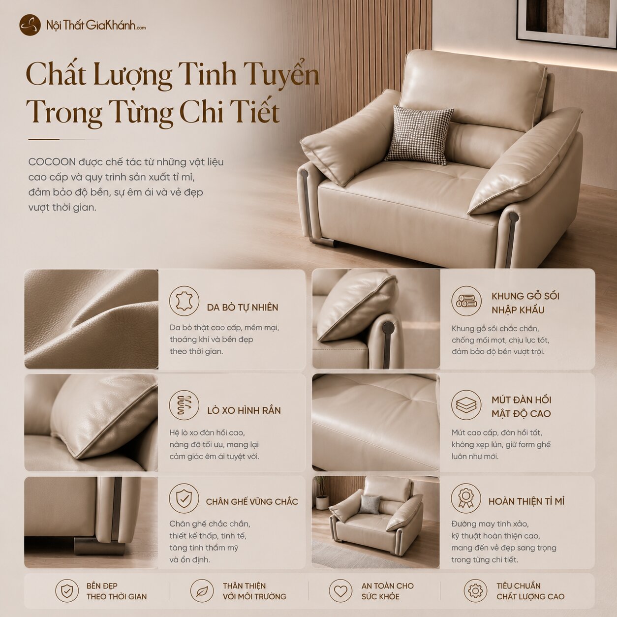 Sofa Đơn COCOON SB8179 Thả Mình Vào Thư Giãn