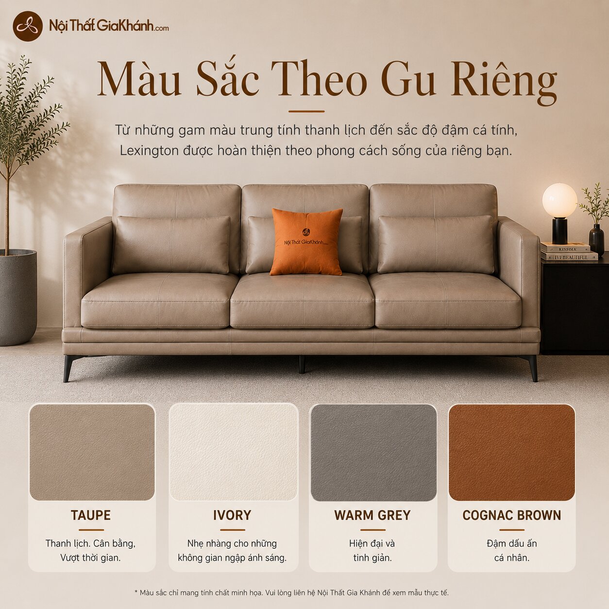 Bộ Sofa LEXINGTON Bọc Da Cao Cấp Thiết Kế Tinh Tế E005
