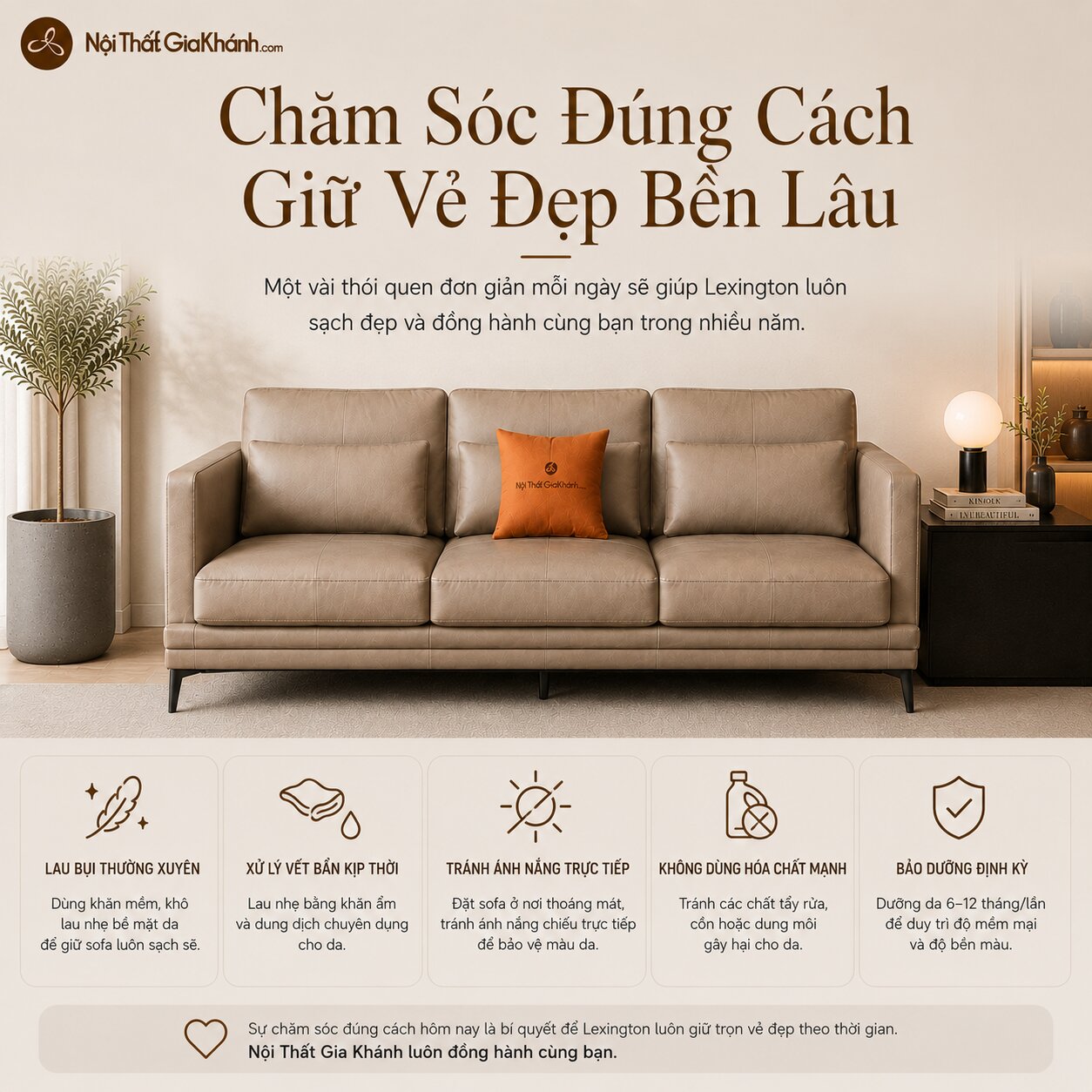 Bộ Sofa LEXINGTON Bọc Da Cao Cấp Thiết Kế Tinh Tế E005