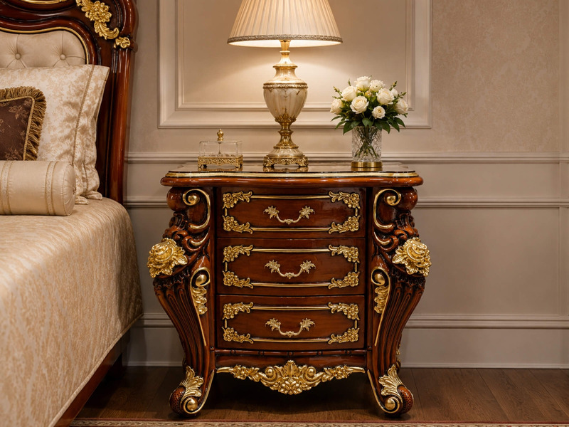 Tủ đầu giường GOLDEN ROSE TA926 phong cách tân cổ điển, đặt cạnh giường ngủ sang trọng. Tủ có ba ngăn kéo, mặt tủ rộng rãi…