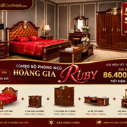 Combo Phòng Ngủ Hoàng Gia Ruby Phong Cách Tân Cổ Điển 509