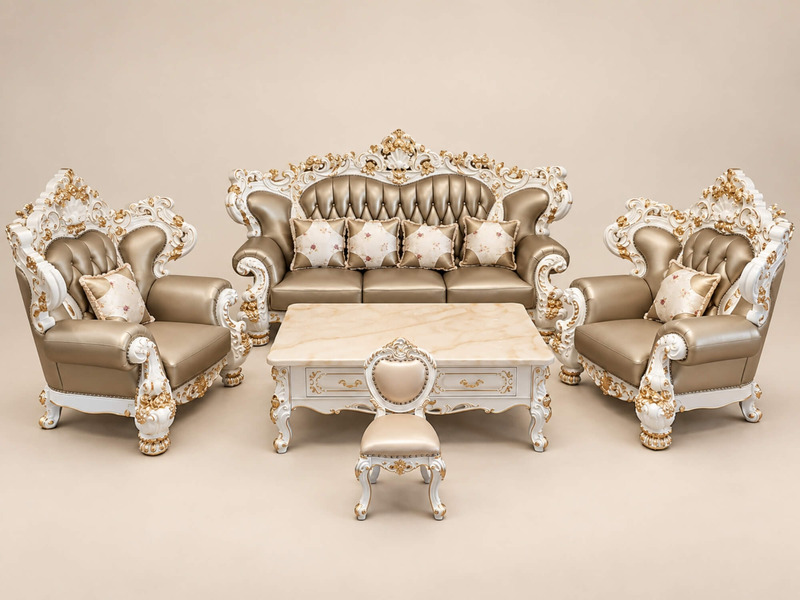 Sofa ROSALIA - Bộ Sofa Tân Cổ Điển Dát Vàng SF951-113