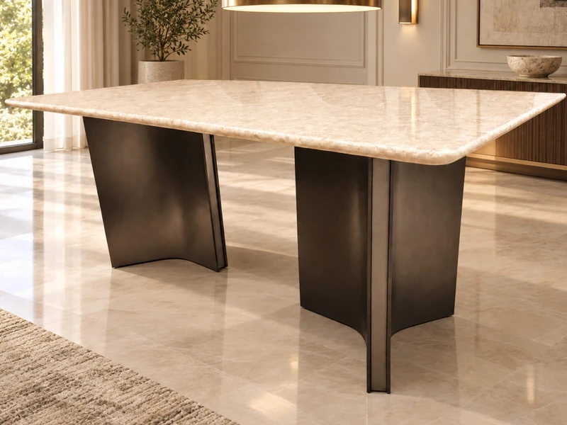 Bàn Ăn MONTREUX - Bàn Ăn Hiện Đại Mặt Đá 1m8 Q55-1m8